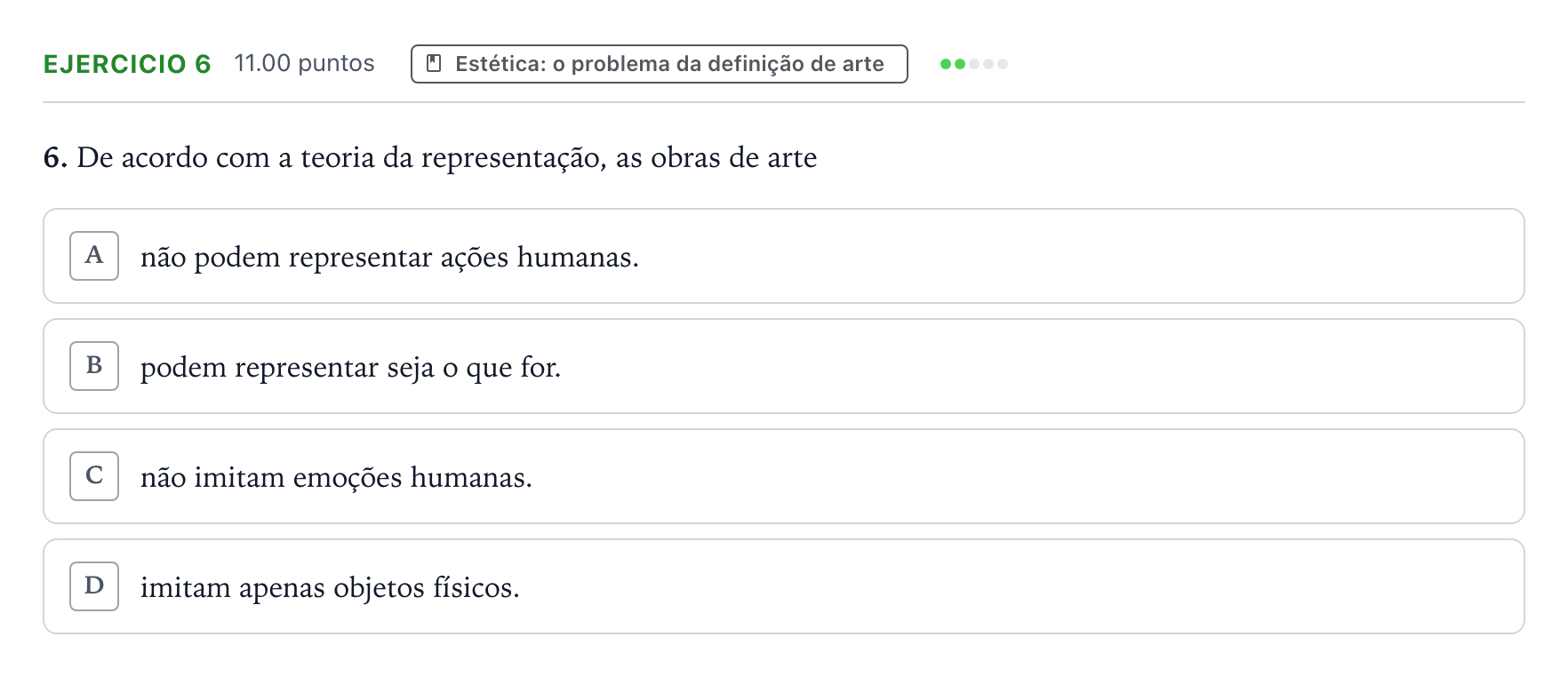 Enunciado: Exercício 6 · Exame Nacional Filosofia Época especial 2026