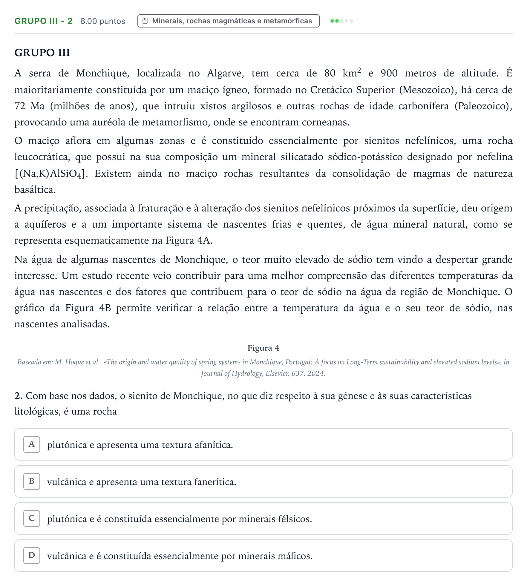 Enunciado: Grupo III - 2 · Exame Nacional Biologia e Geologia 1.ª fase 2026
