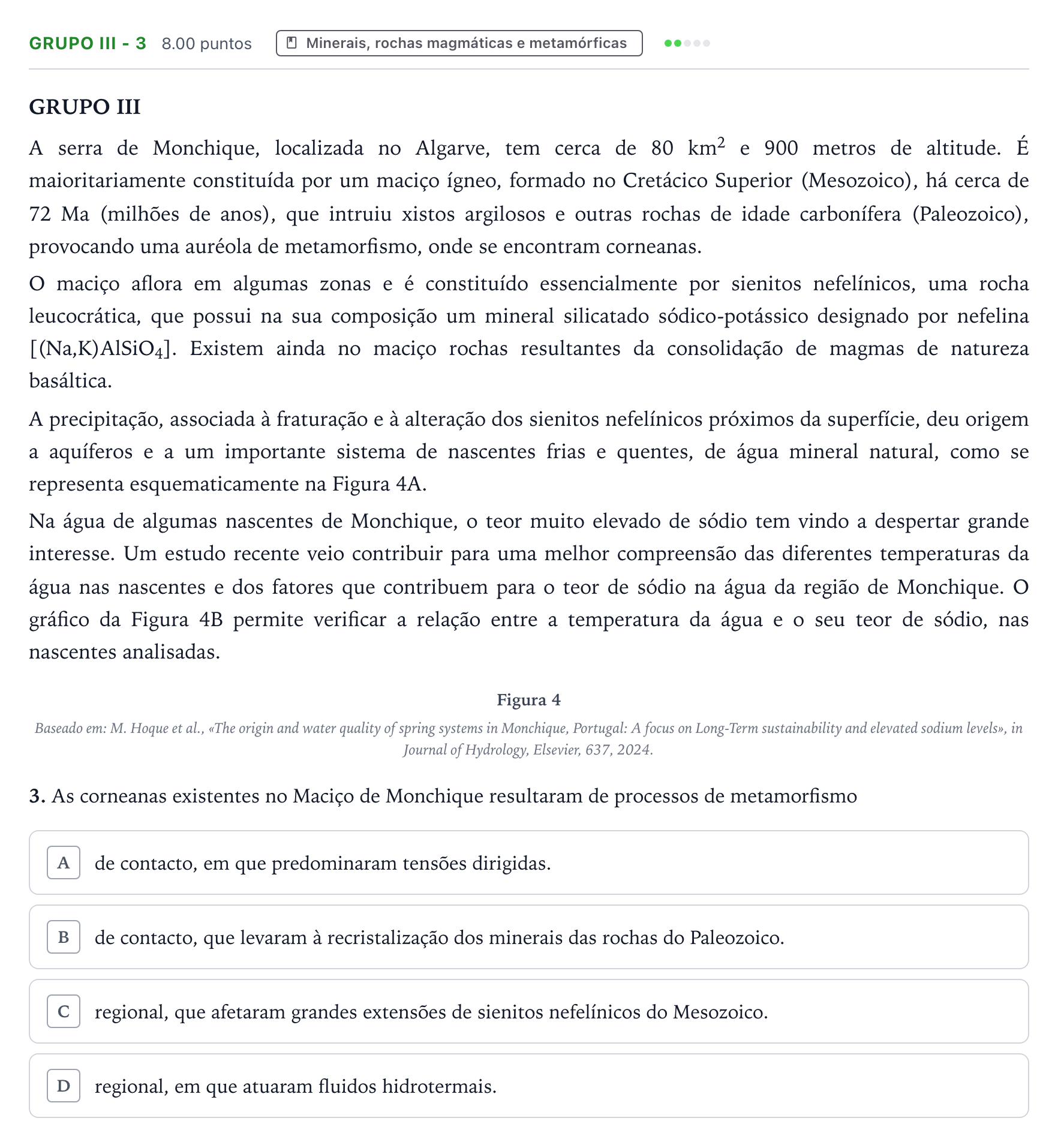 Enunciado: Grupo III - 3 · Exame Nacional Biologia e Geologia 1.ª fase 2026