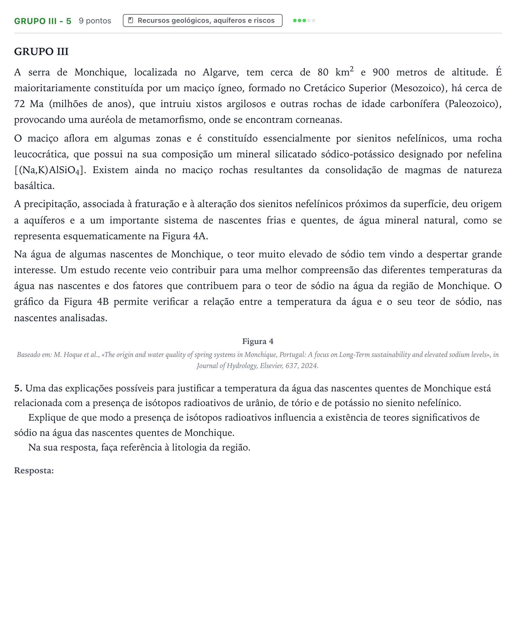 Enunciado: Grupo III - 5 · Exame Nacional Biologia e Geologia 1.ª fase 2026