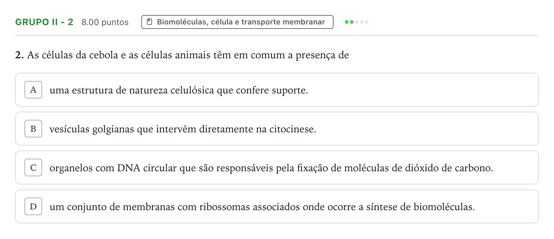 Enunciado: Grupo II - 2 · Exame Nacional Biologia e Geologia 1.ª fase 2026