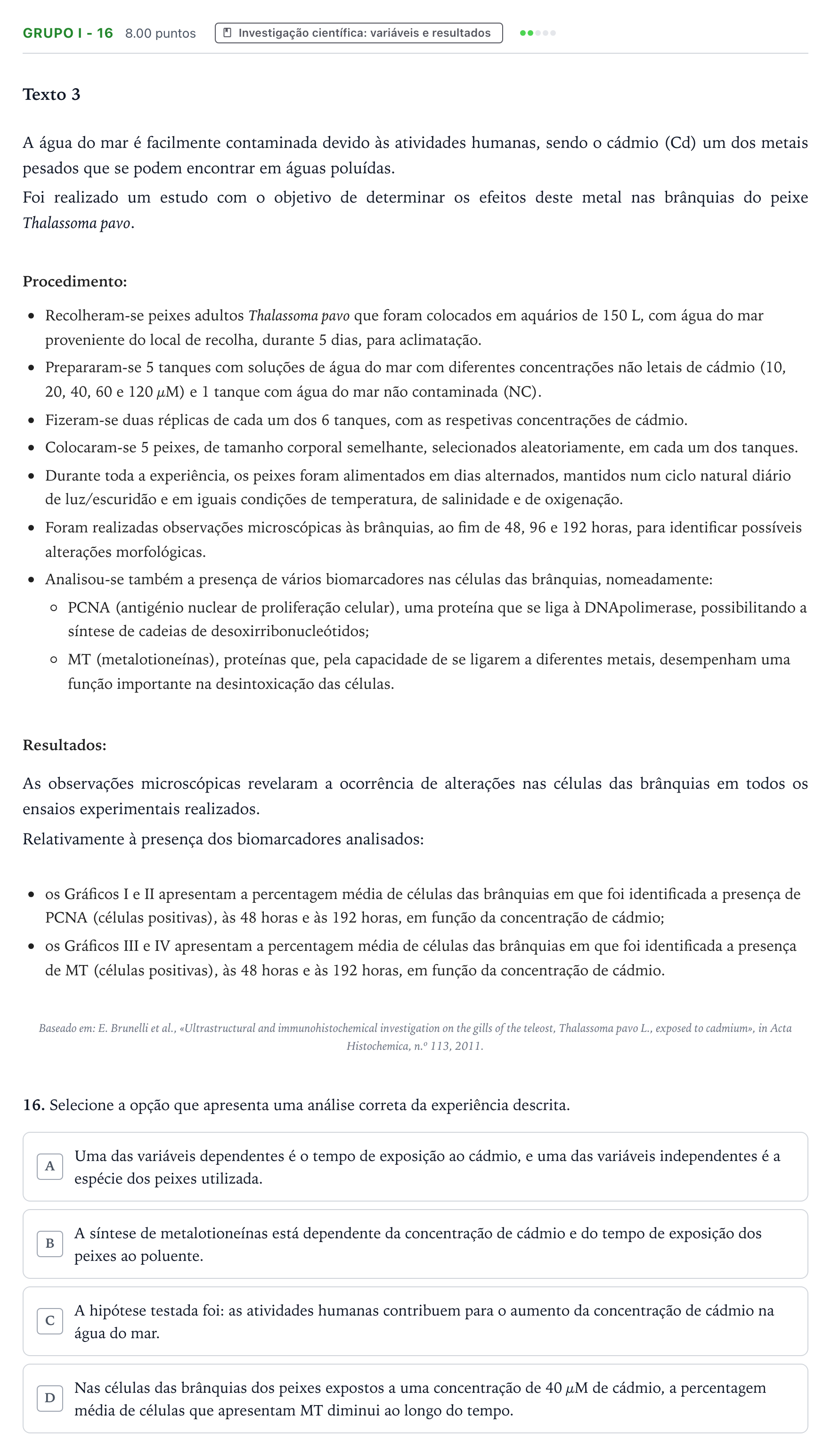 Enunciado: Grupo I - 16 · Exame Nacional Biologia e Geologia 1.ª fase 2026