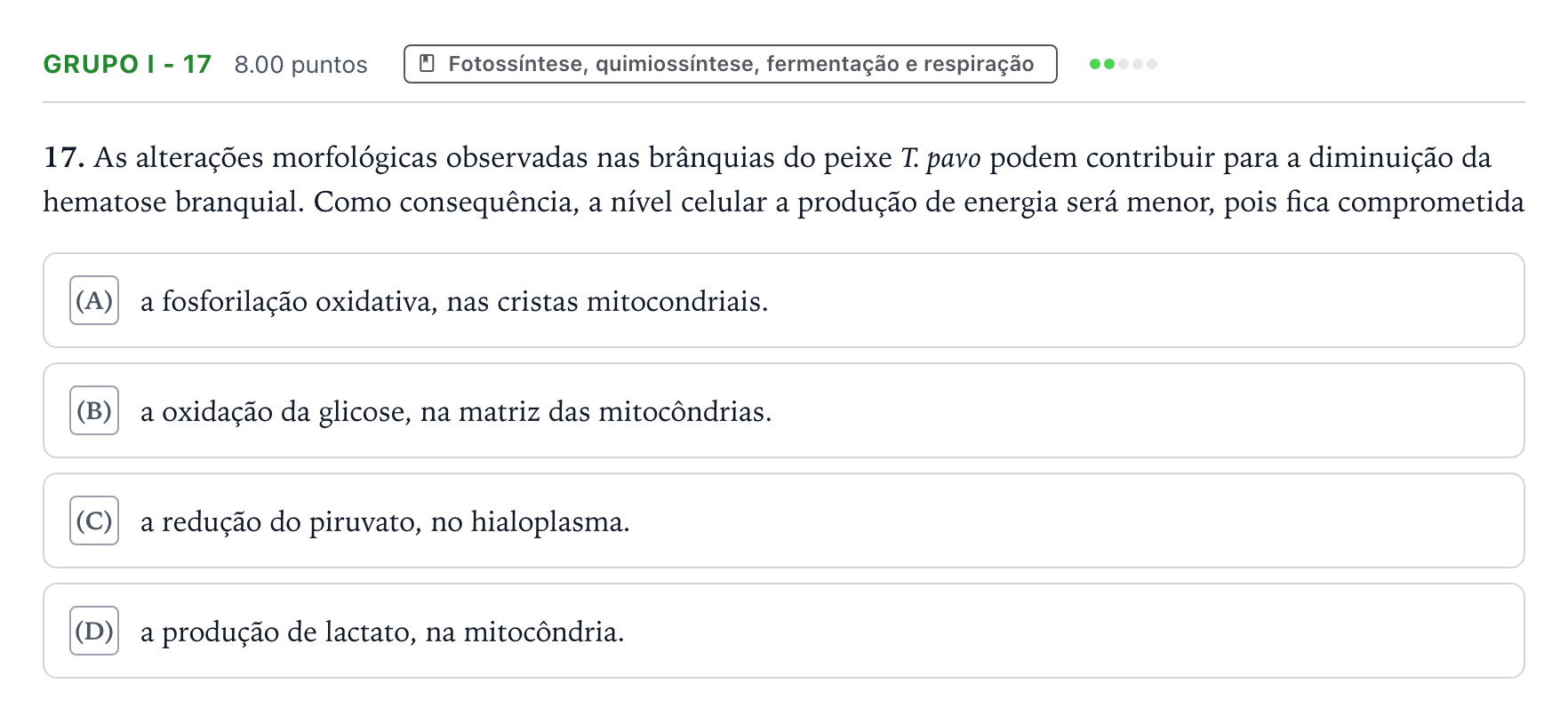 Enunciado: Grupo I - 17 · Exame Nacional Biologia e Geologia 1.ª fase 2026