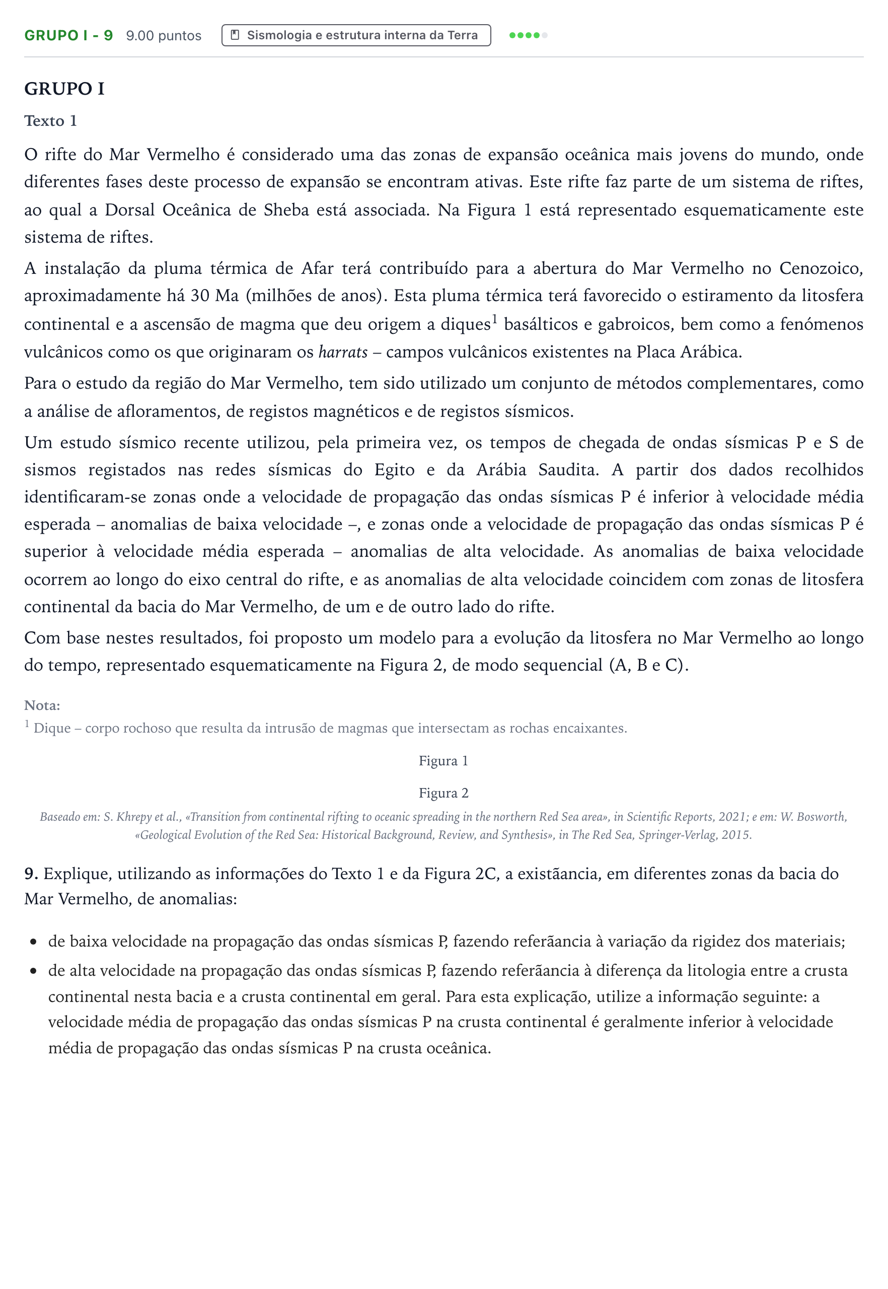 Enunciado: Grupo I - 9 · Exame Nacional Biologia e Geologia 1.ª fase 2026