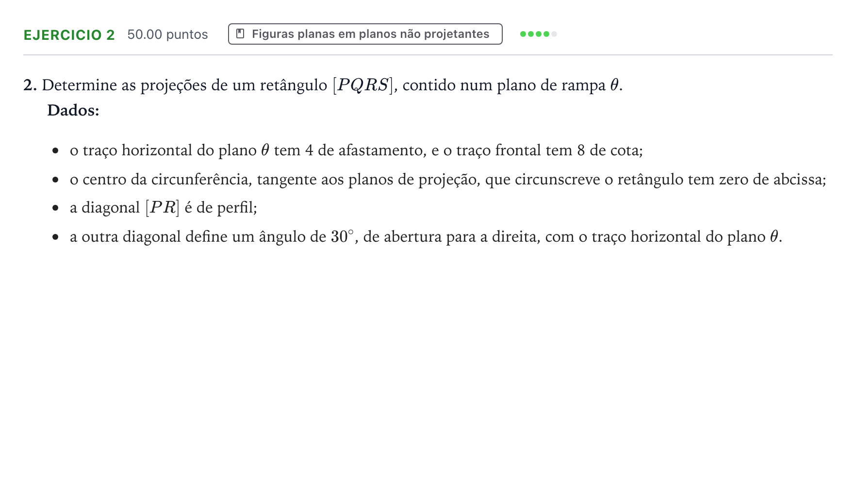 Enunciado: Exercício 2 · Exame Nacional Geometria Descritiva A 2.ª fase 2026