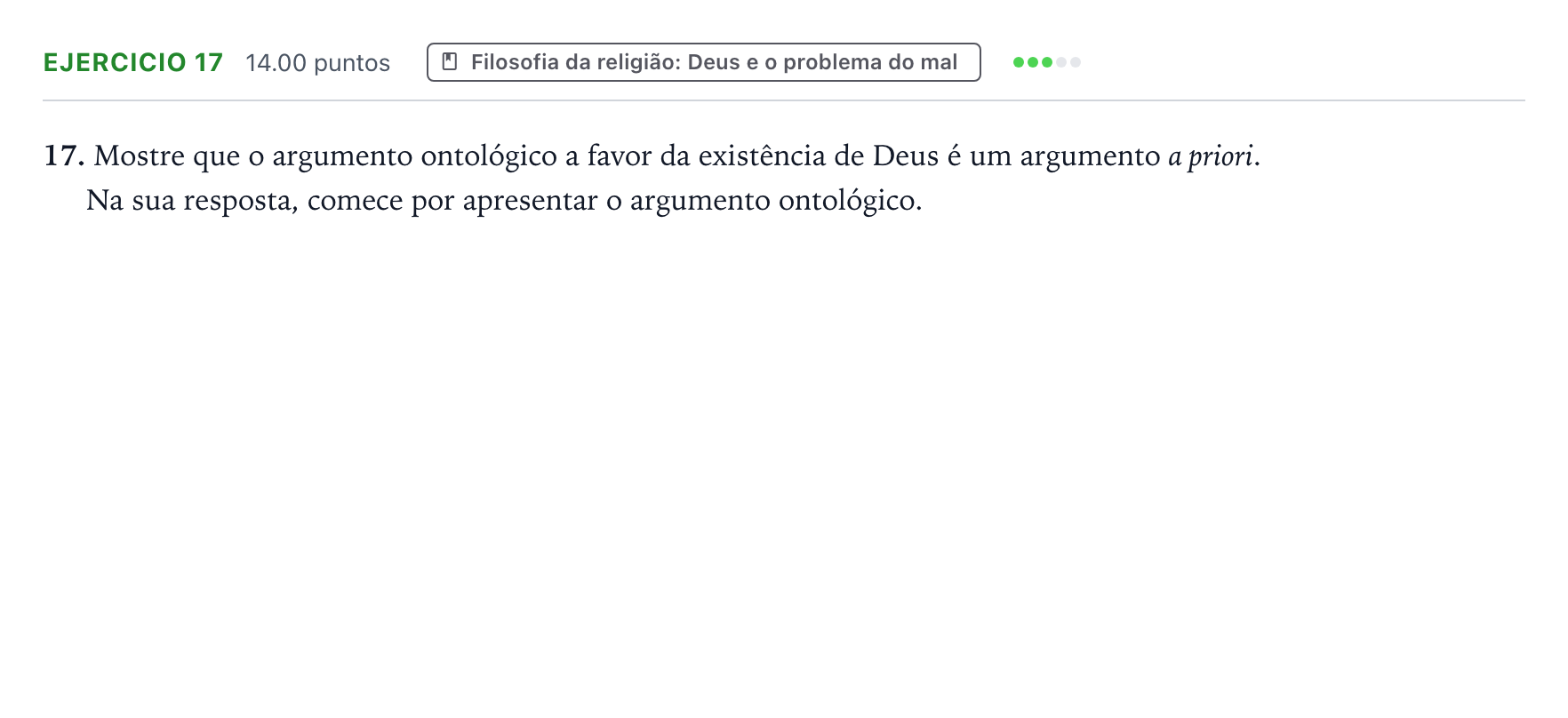 Enunciado: Exercício 17 · Exame Nacional Filosofia 1.ª fase 2026