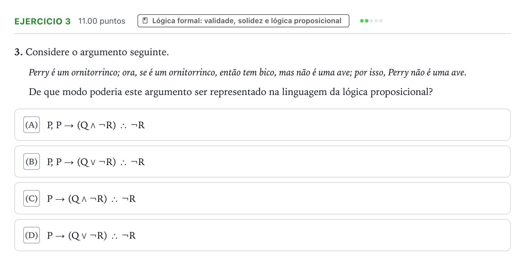 Enunciado: Exercício 3 · Exame Nacional Filosofia 1.ª fase 2026