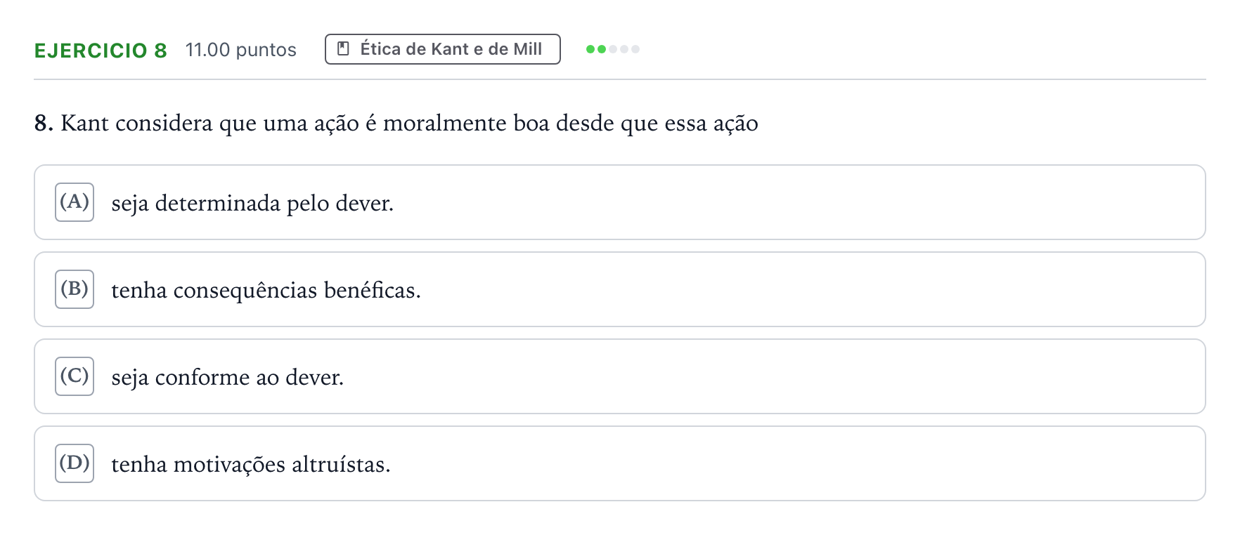 Enunciado: Exercício 8 · Exame Nacional Filosofia 1.ª fase 2026