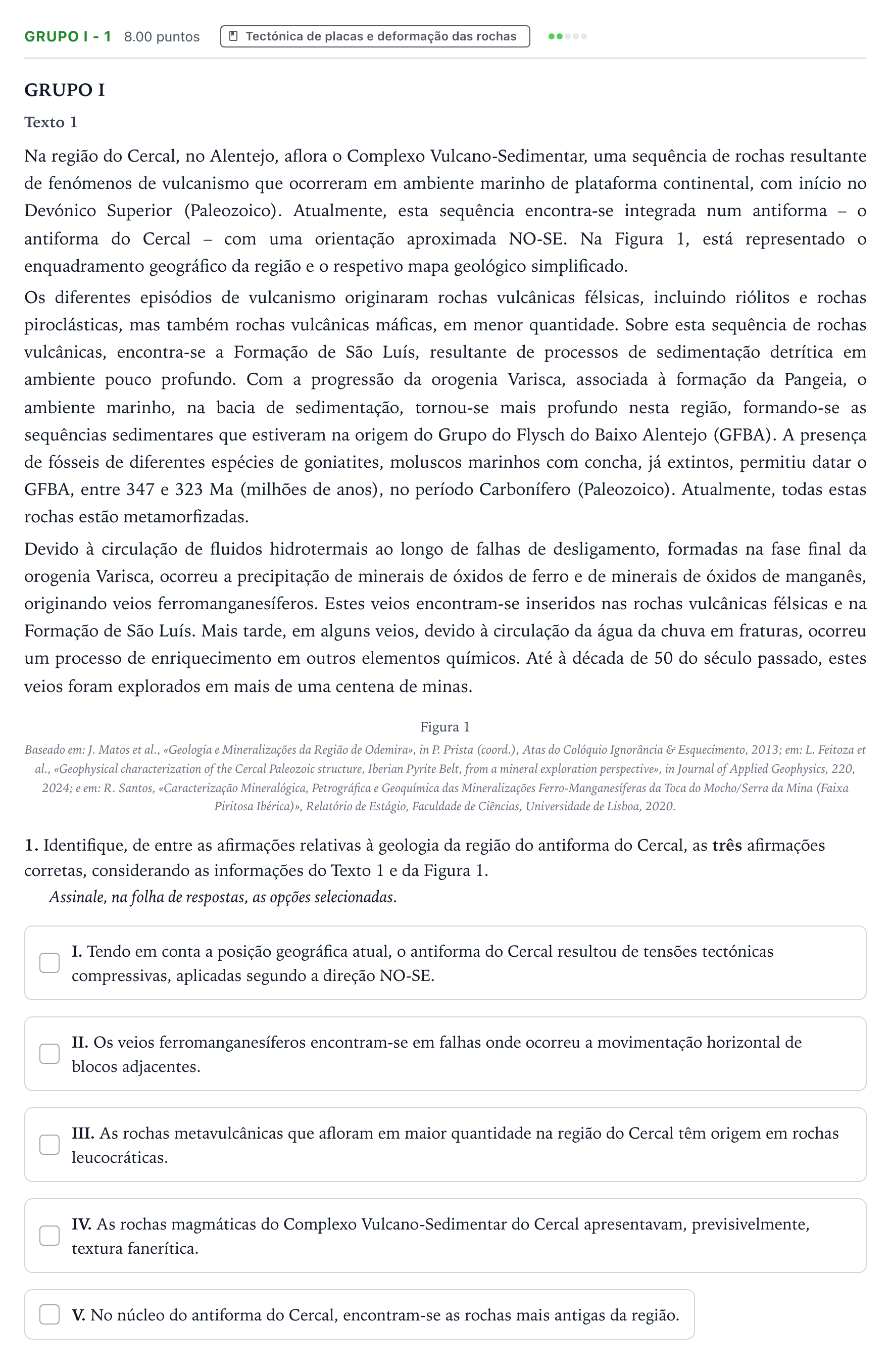 Enunciado: Grupo I - 1 · Exame Nacional Biologia e Geologia 2.ª fase 2026