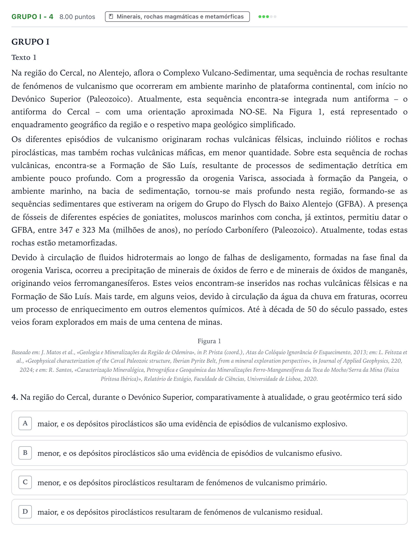 Enunciado: Grupo I - 4 · Exame Nacional Biologia e Geologia 2.ª fase 2026