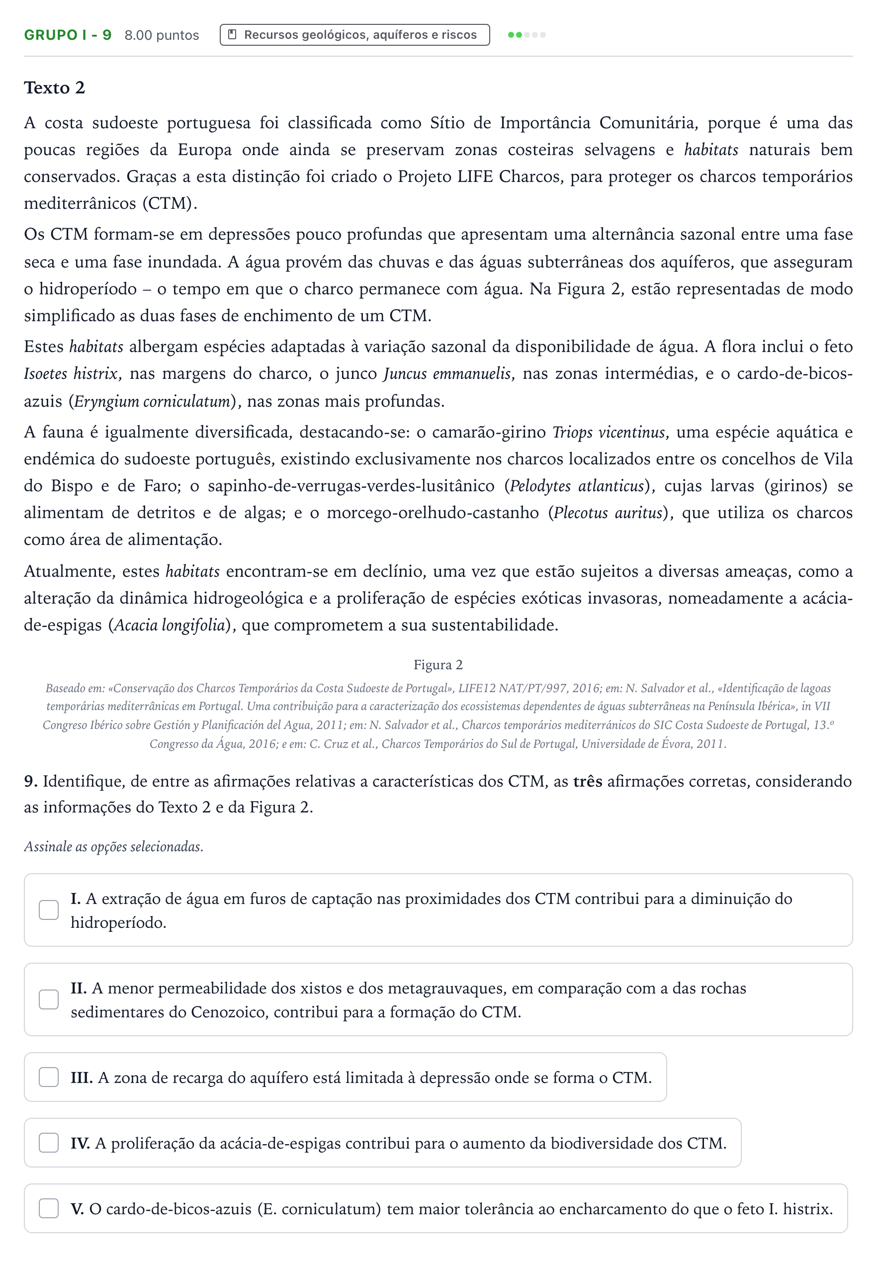 Enunciado: Grupo I - 9 · Exame Nacional Biologia e Geologia 2.ª fase 2026