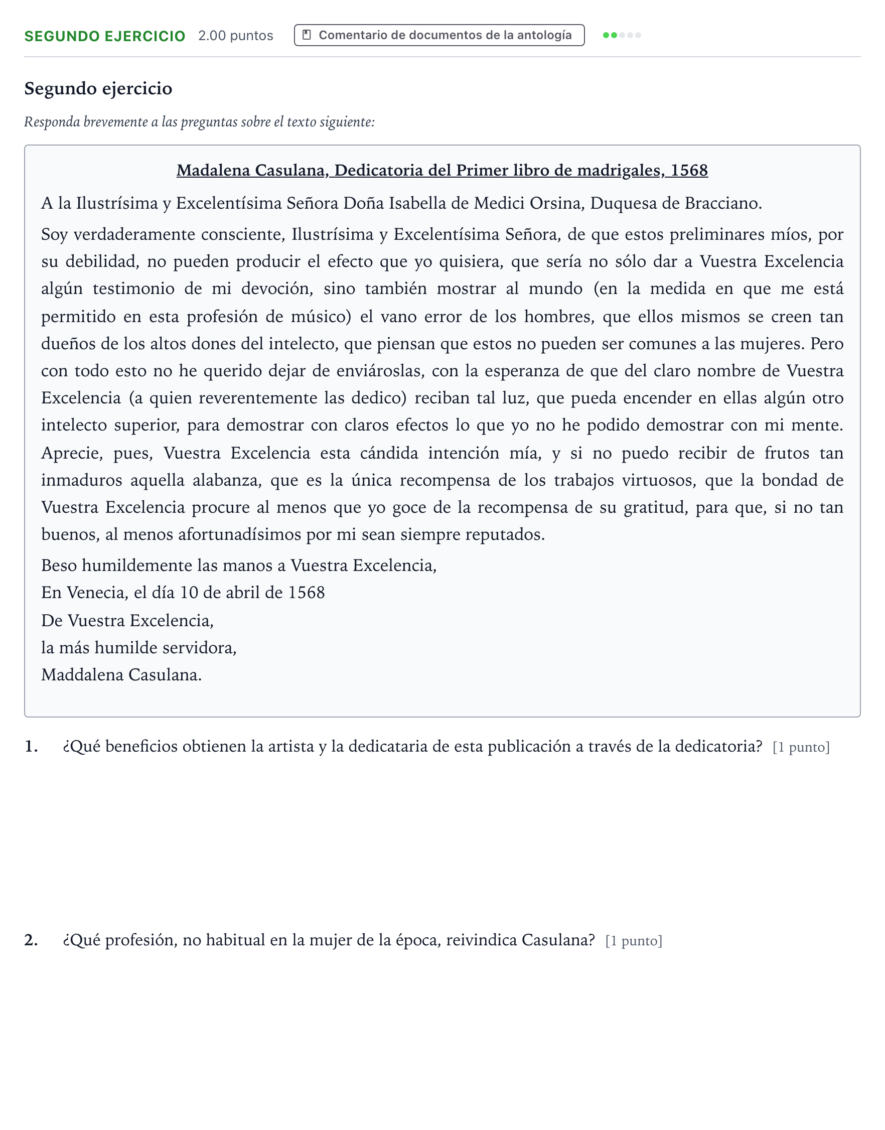 Enunciado: Ejercicio Segundo ejercicio · Historia de la Música y de la Danza PAU Aragón Ordinaria 2025