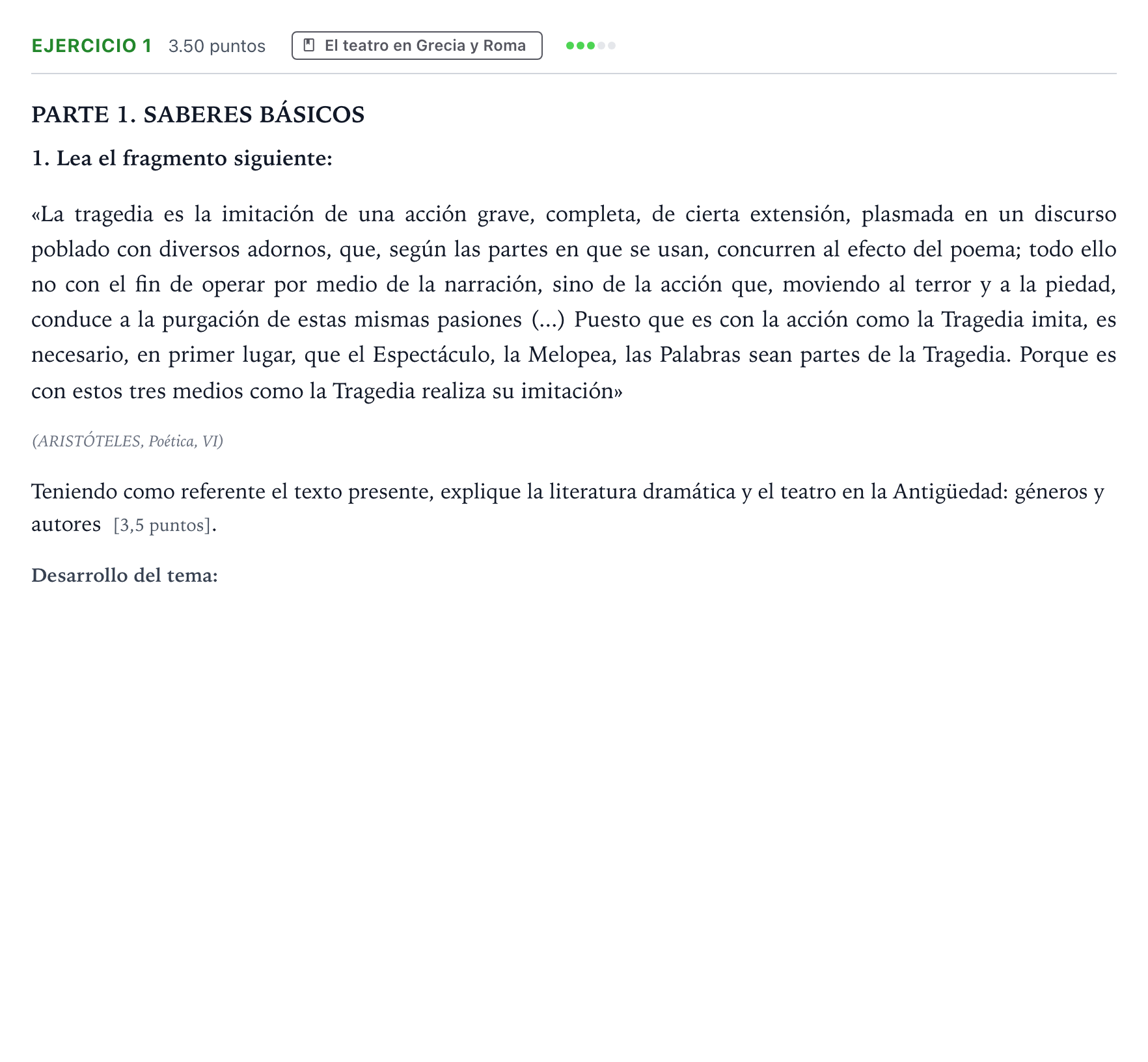 Enunciado: Problema 1 · Literatura Dramática PAU Aragón Extraordinaria 2025