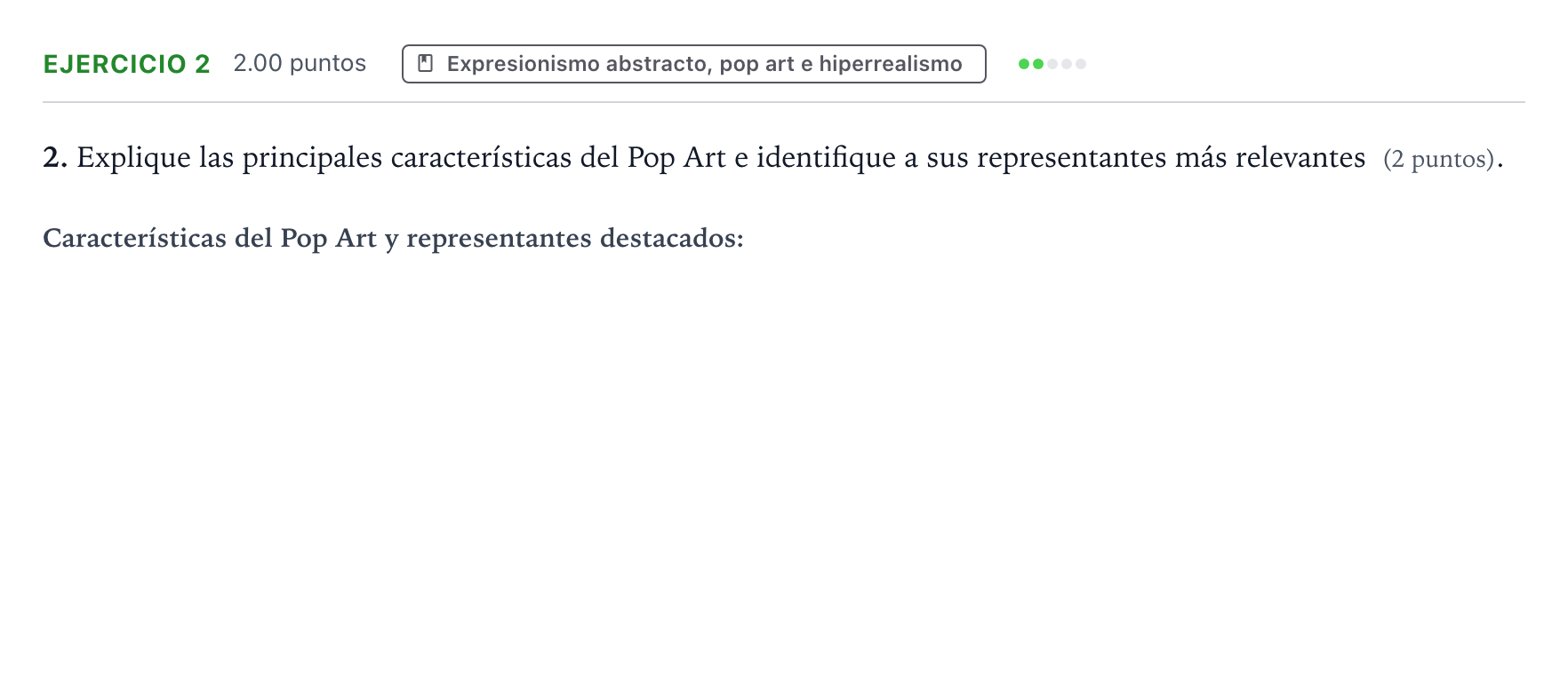 Enunciado: Problema 2 · Movimientos Culturales y Artísticos PAU Aragón Ordinaria 2025