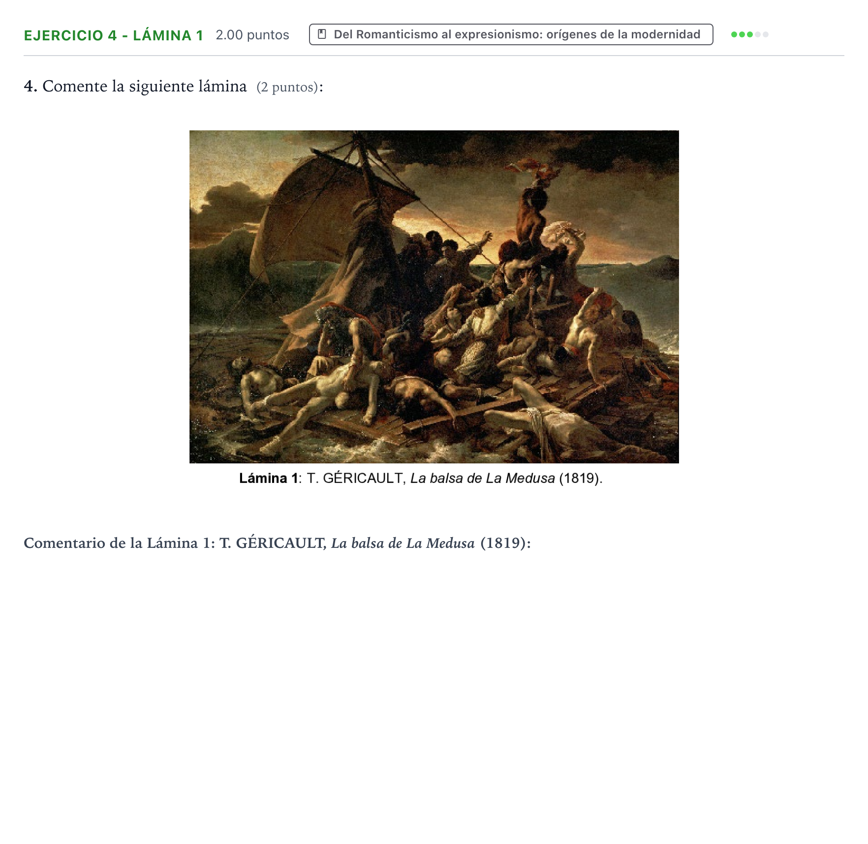 Enunciado: Ejercicio 4 - Lámina 1 · Movimientos Culturales y Artísticos PAU Aragón Ordinaria 2025