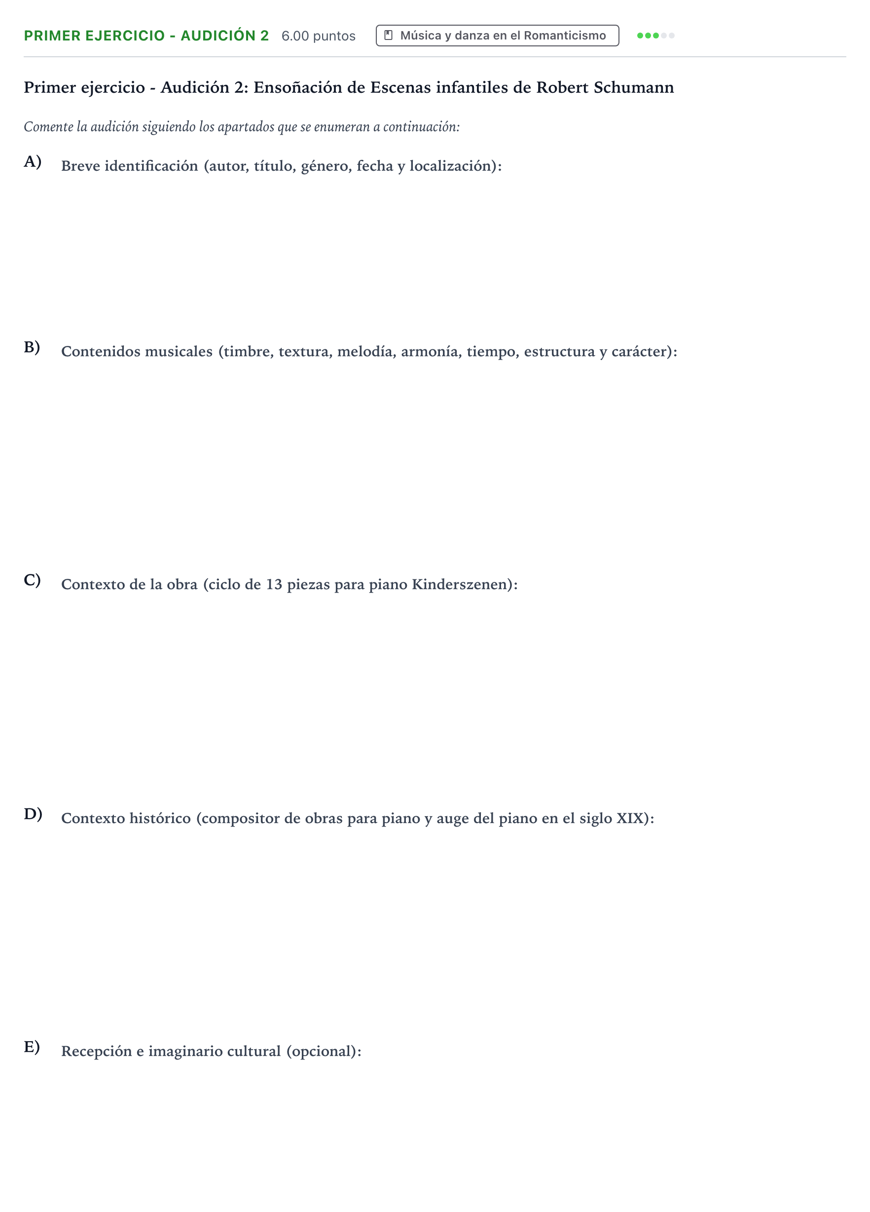 Enunciado: Ejercicio Primer ejercicio - Audición 2 · Historia de la Música y de la Danza PAU Aragón Extraordinaria 2025