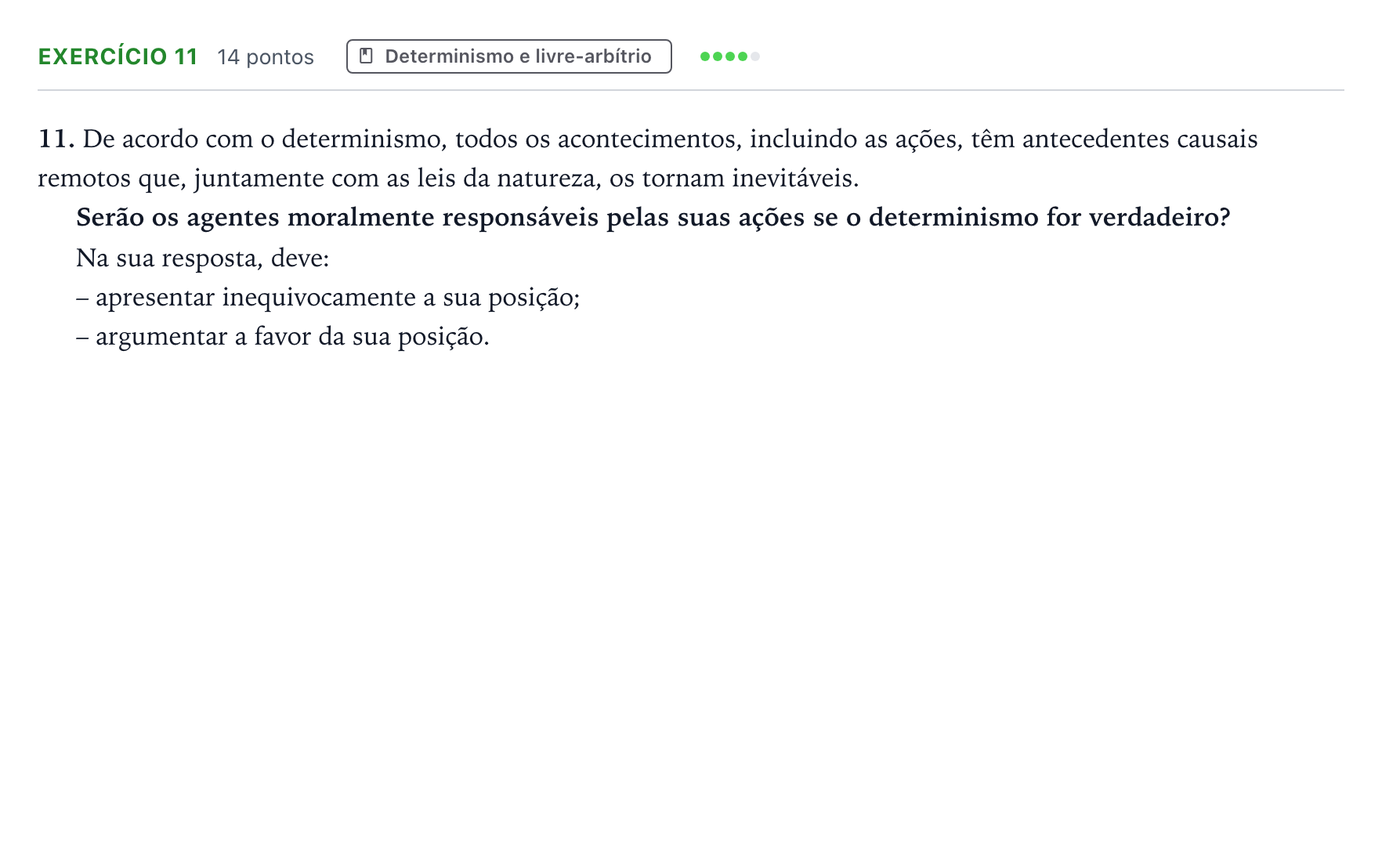 Enunciado: Exercício 11 · Exame Nacional Filosofia 2.ª fase 2026