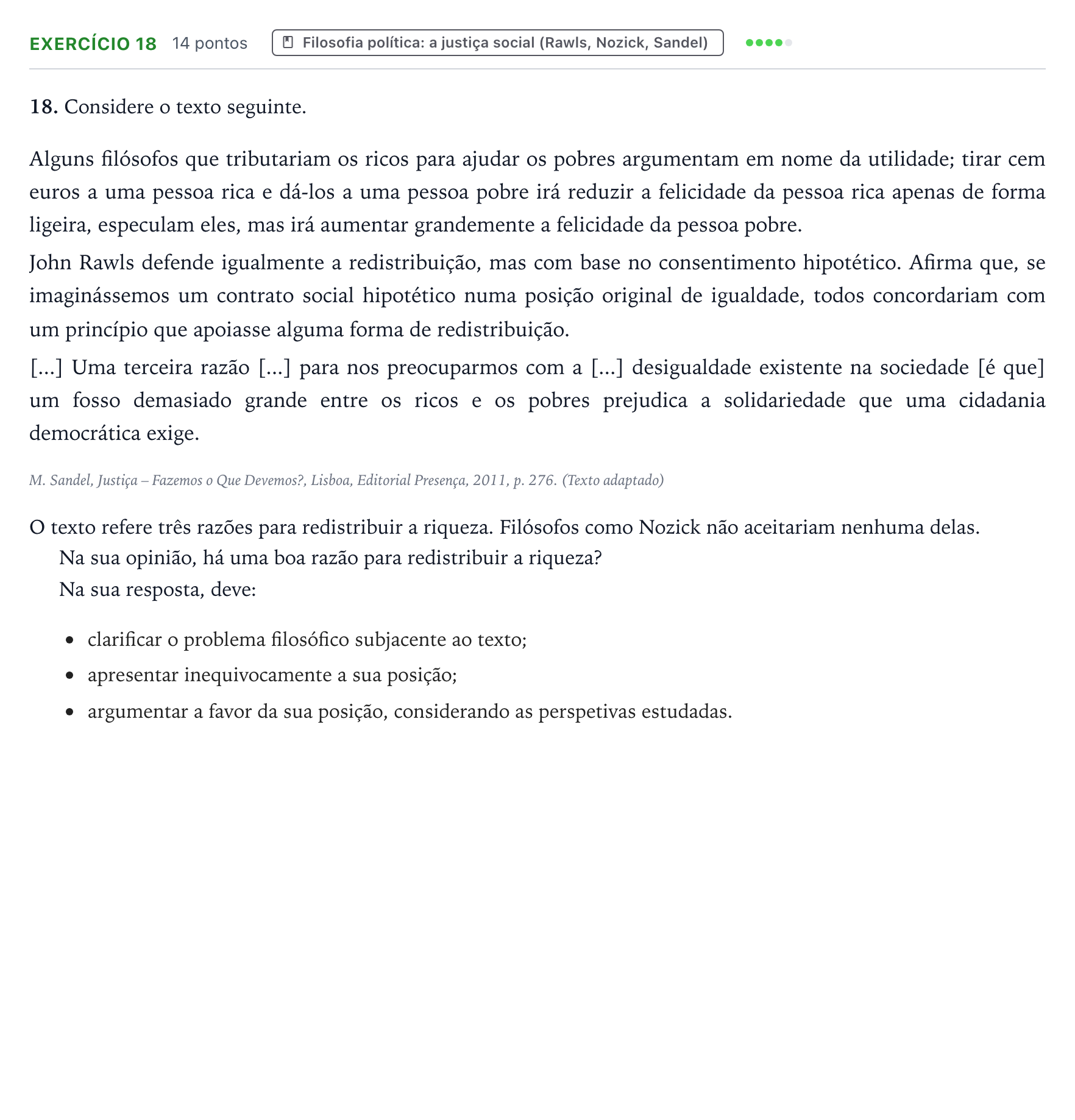 Enunciado: Exercício 18 · Exame Nacional Filosofia 2.ª fase 2026