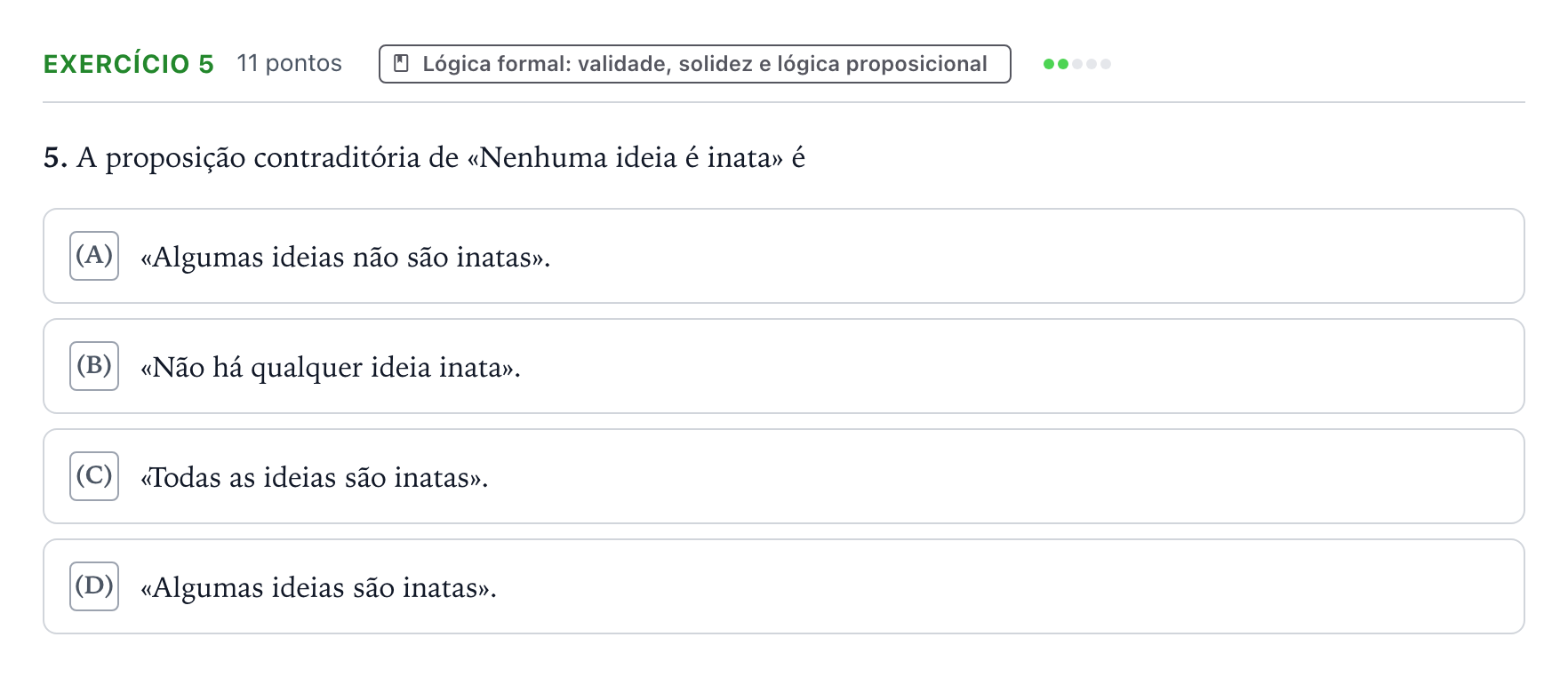 Enunciado: Exercício 5 · Exame Nacional Filosofia 2.ª fase 2026