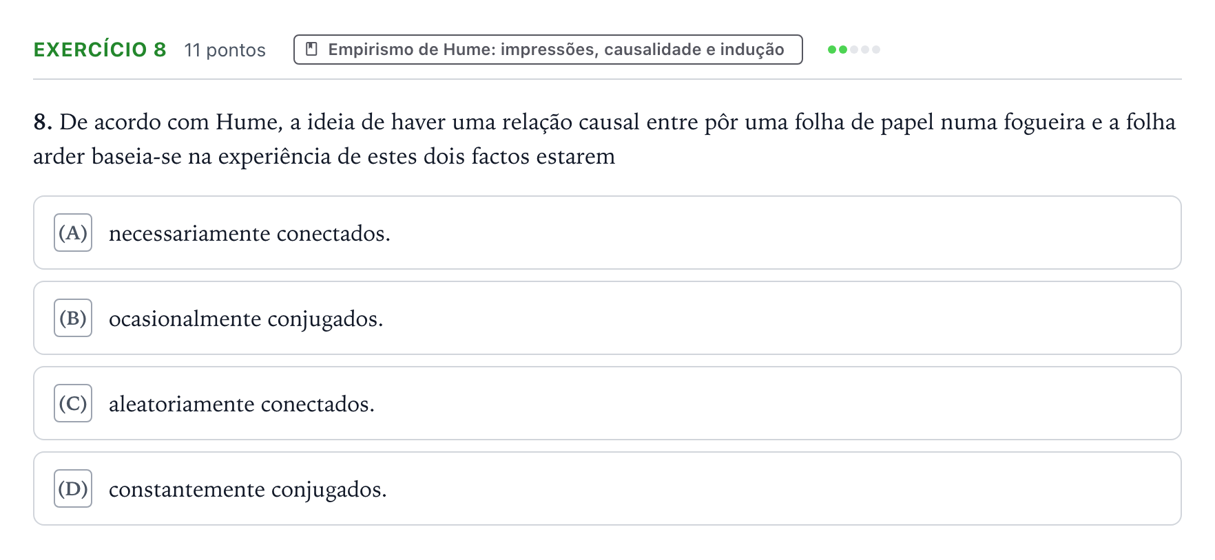 Enunciado: Exercício 8 · Exame Nacional Filosofia 2.ª fase 2026