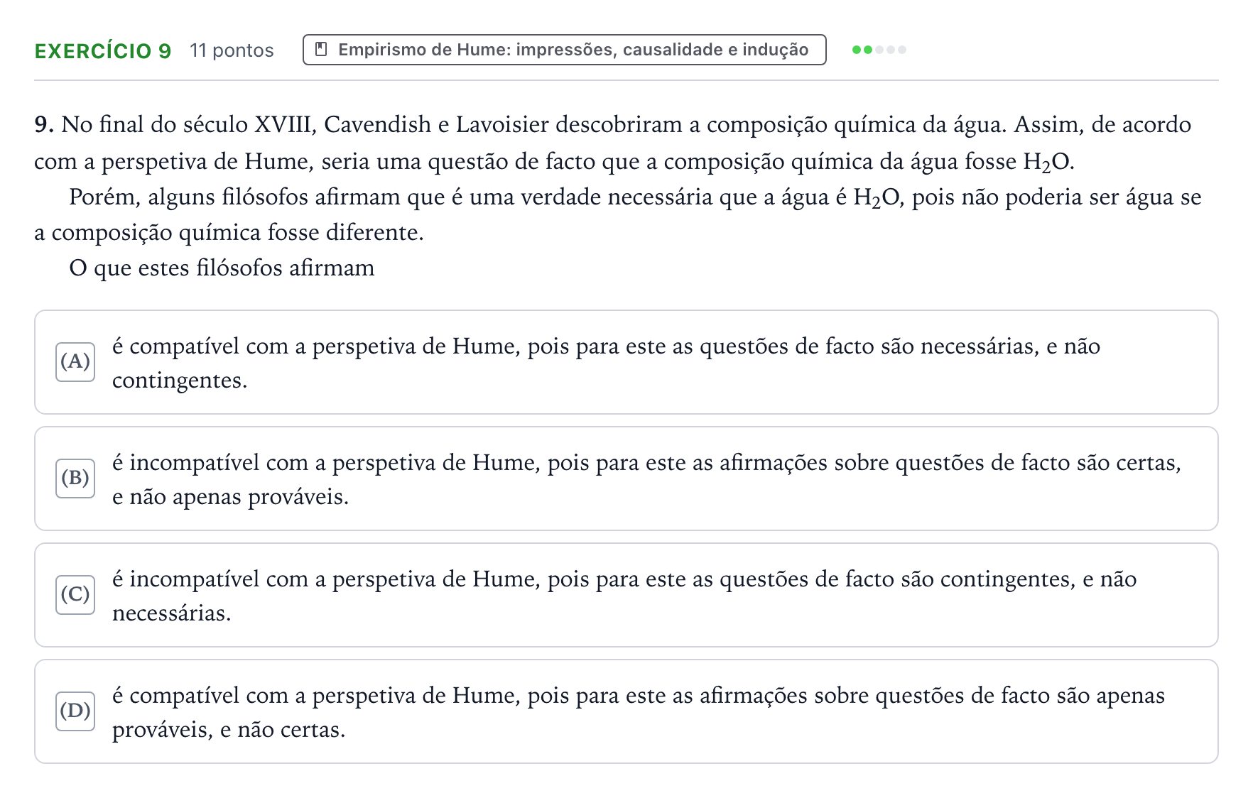 Enunciado: Exercício 9 · Exame Nacional Filosofia 2.ª fase 2026