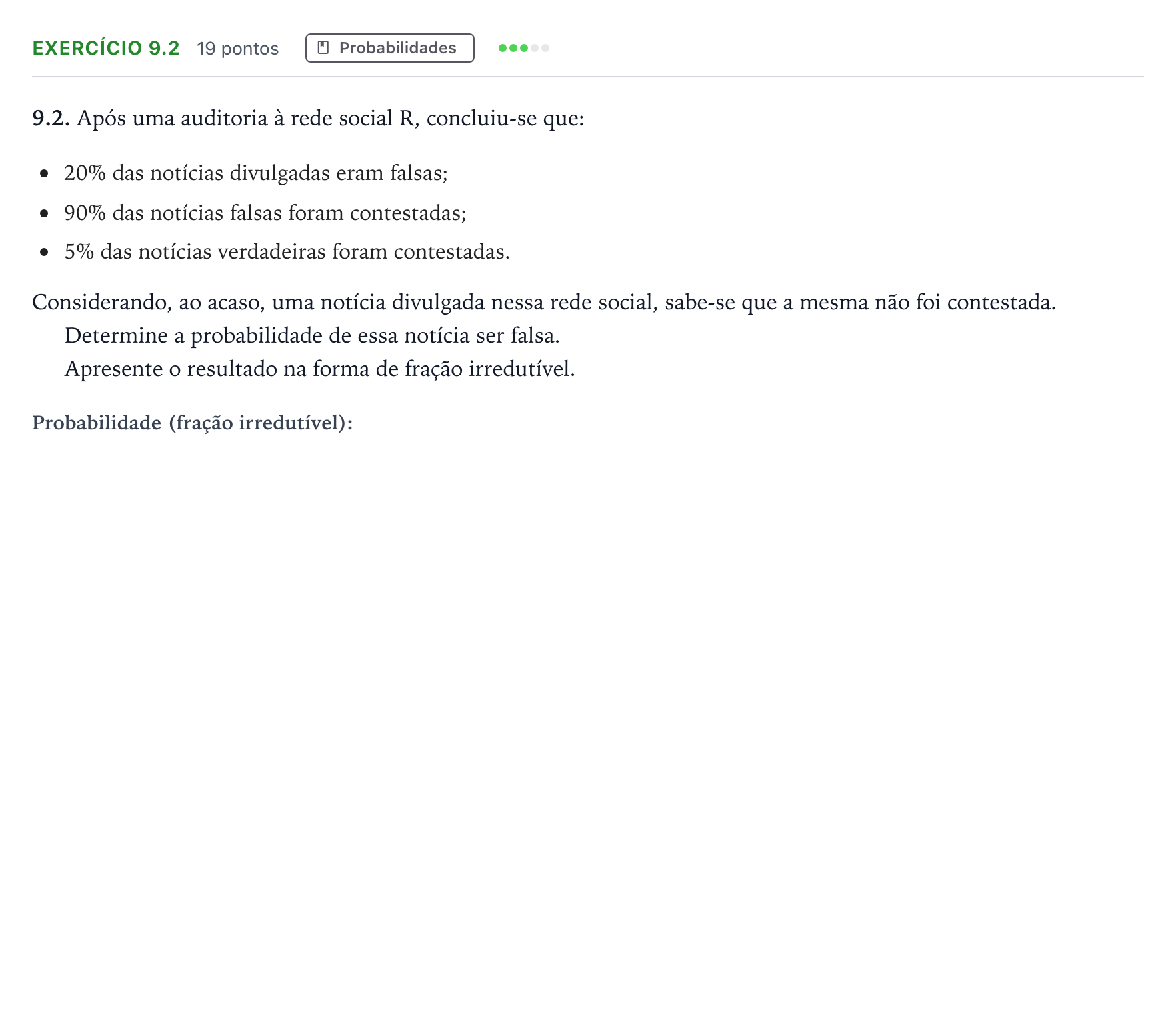 Enunciado: Exercício 9.2 · Exame Nacional Matemática Aplicada às Ciências Sociais Época especial 2026