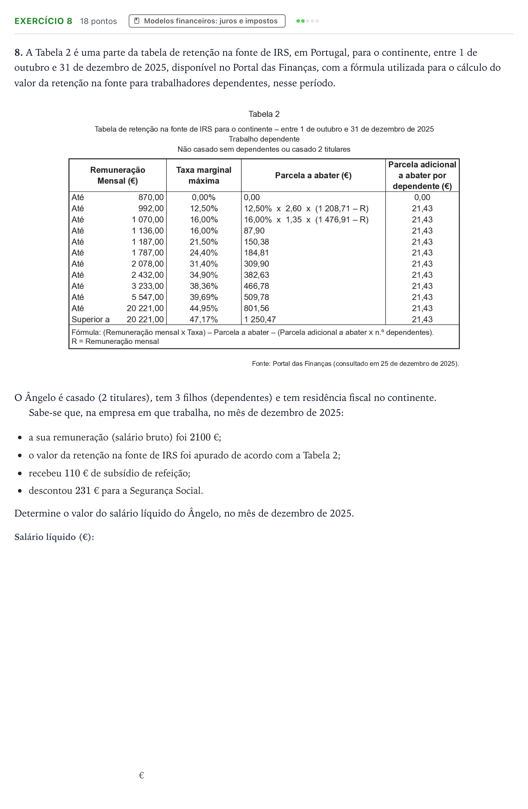 Enunciado: Exercício 8 · Exame Nacional Matemática B Época especial 2026