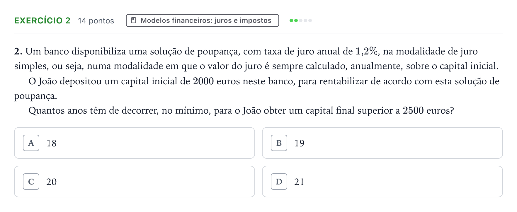 Enunciado: Exercício 2 · Exame Nacional Matemática B 2.ª fase 2026