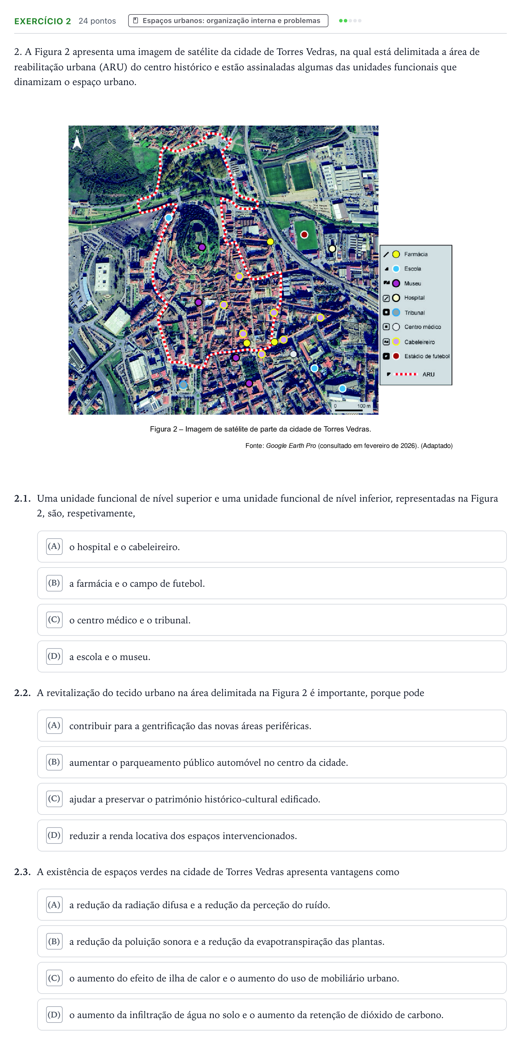 Enunciado: Exercício 2 · Exame Nacional Geografia A 1.ª fase 2026