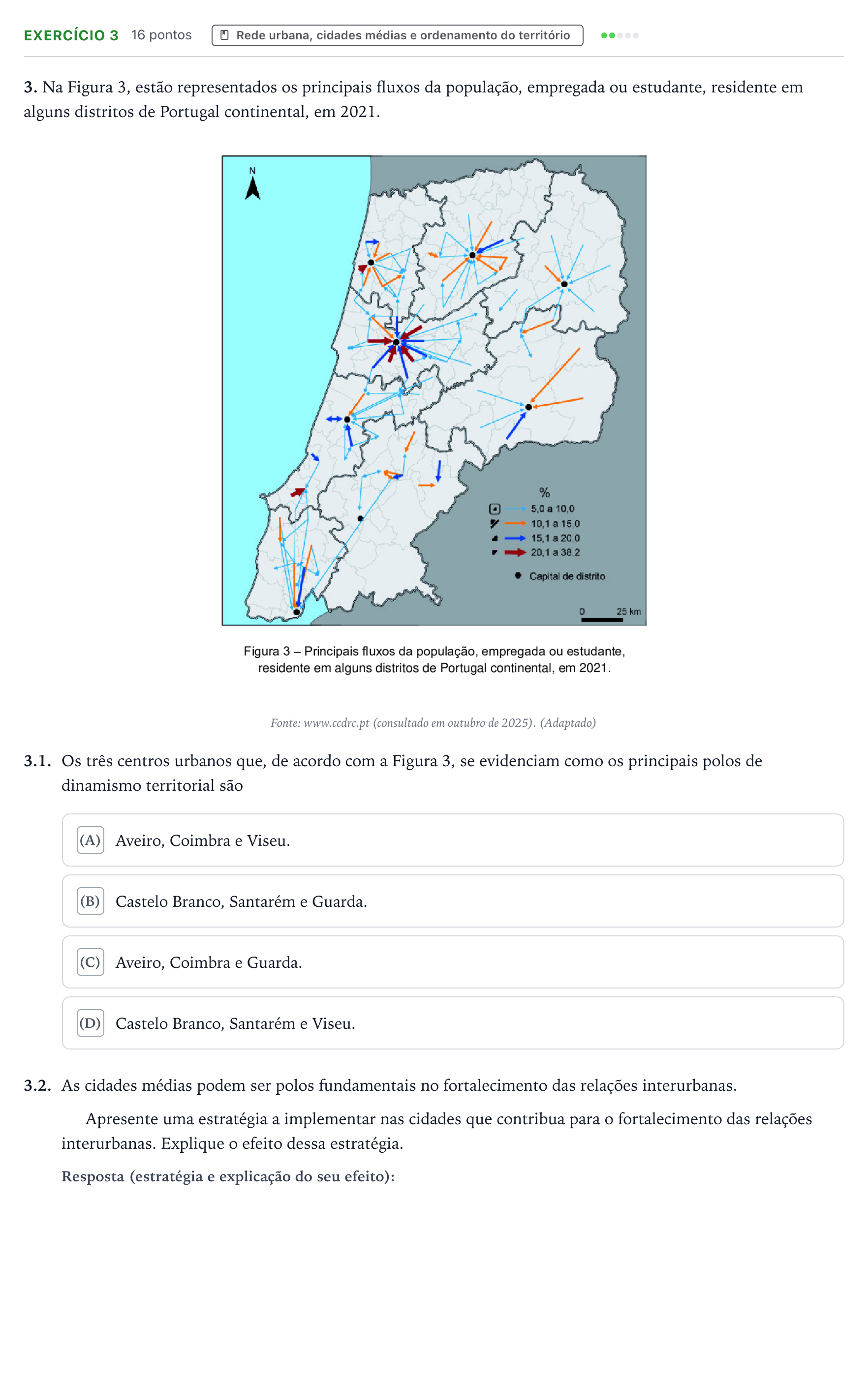 Enunciado: Exercício 3 · Exame Nacional Geografia A 1.ª fase 2026