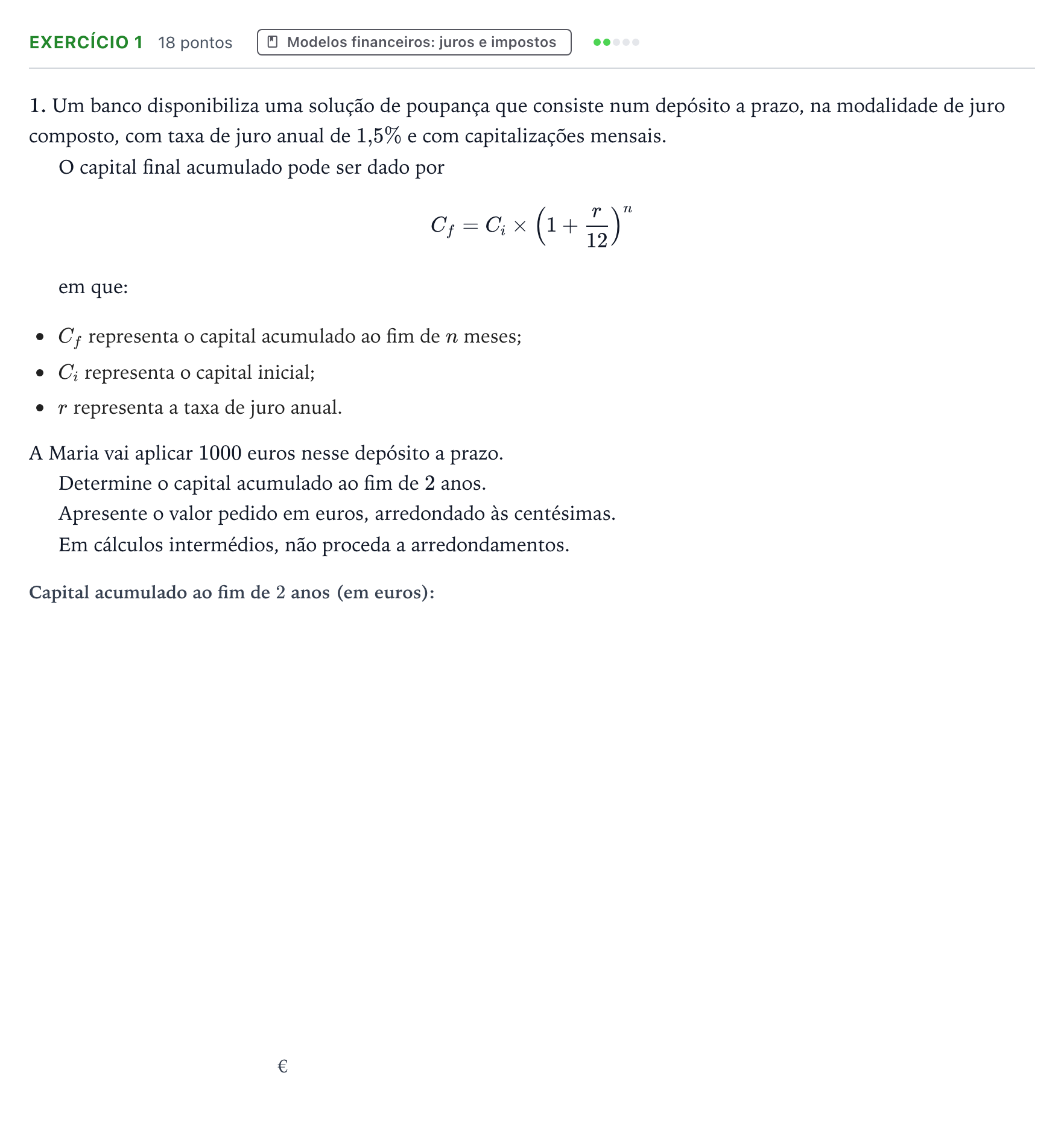 Enunciado: Exercício 1 · Exame Nacional Matemática B 1.ª fase 2026