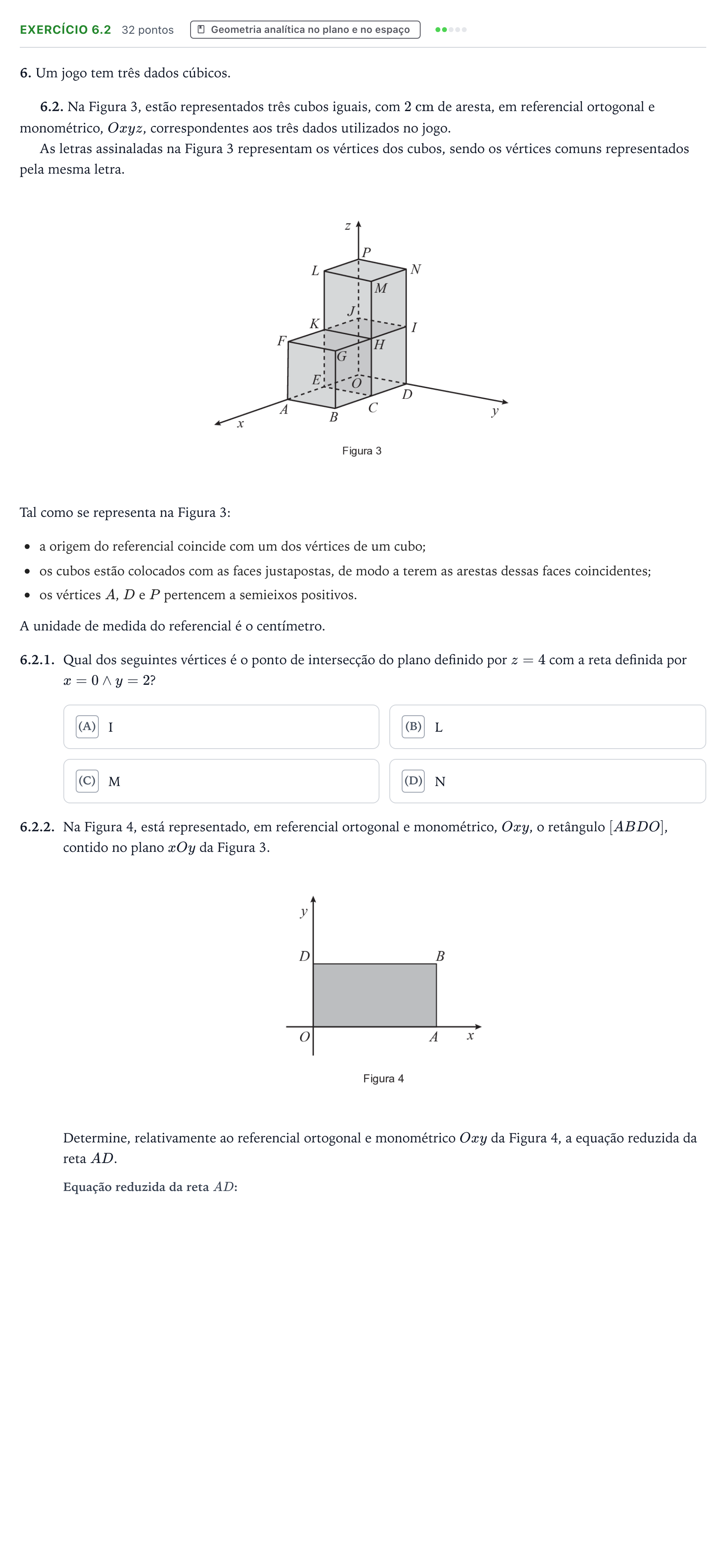Enunciado: Exercício 6.2 · Exame Nacional Matemática B 1.ª fase 2026