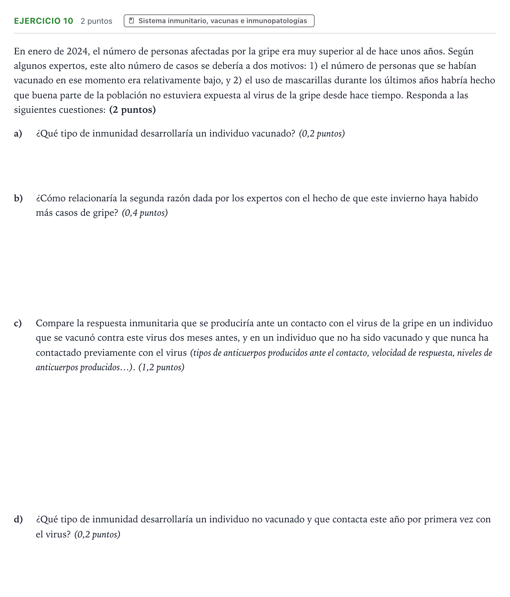 Enunciado: Problema 10 · Biología PAU Aragón Extraordinaria 2024