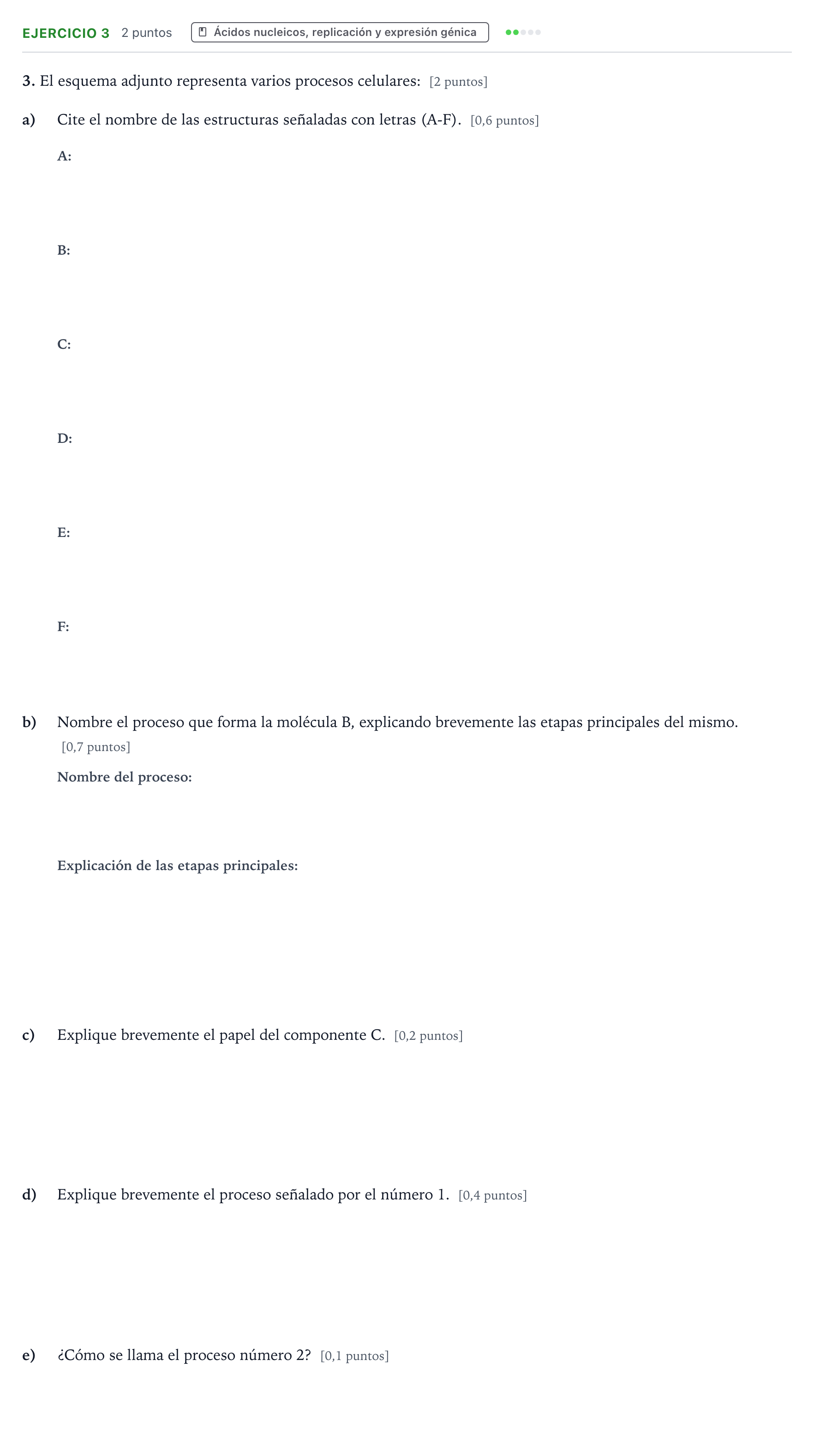 Enunciado: Problema 3 · Biología PAU Aragón Extraordinaria 2024