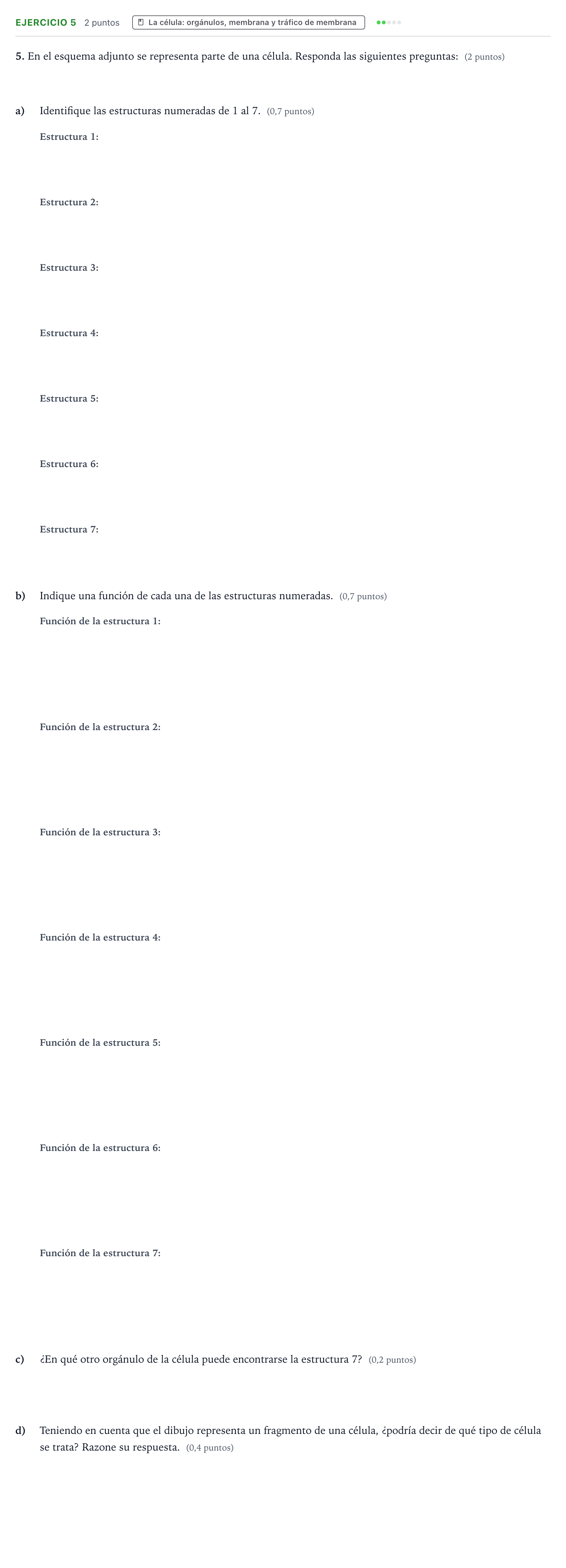 Enunciado: Problema 5 · Biología PAU Aragón Extraordinaria 2024