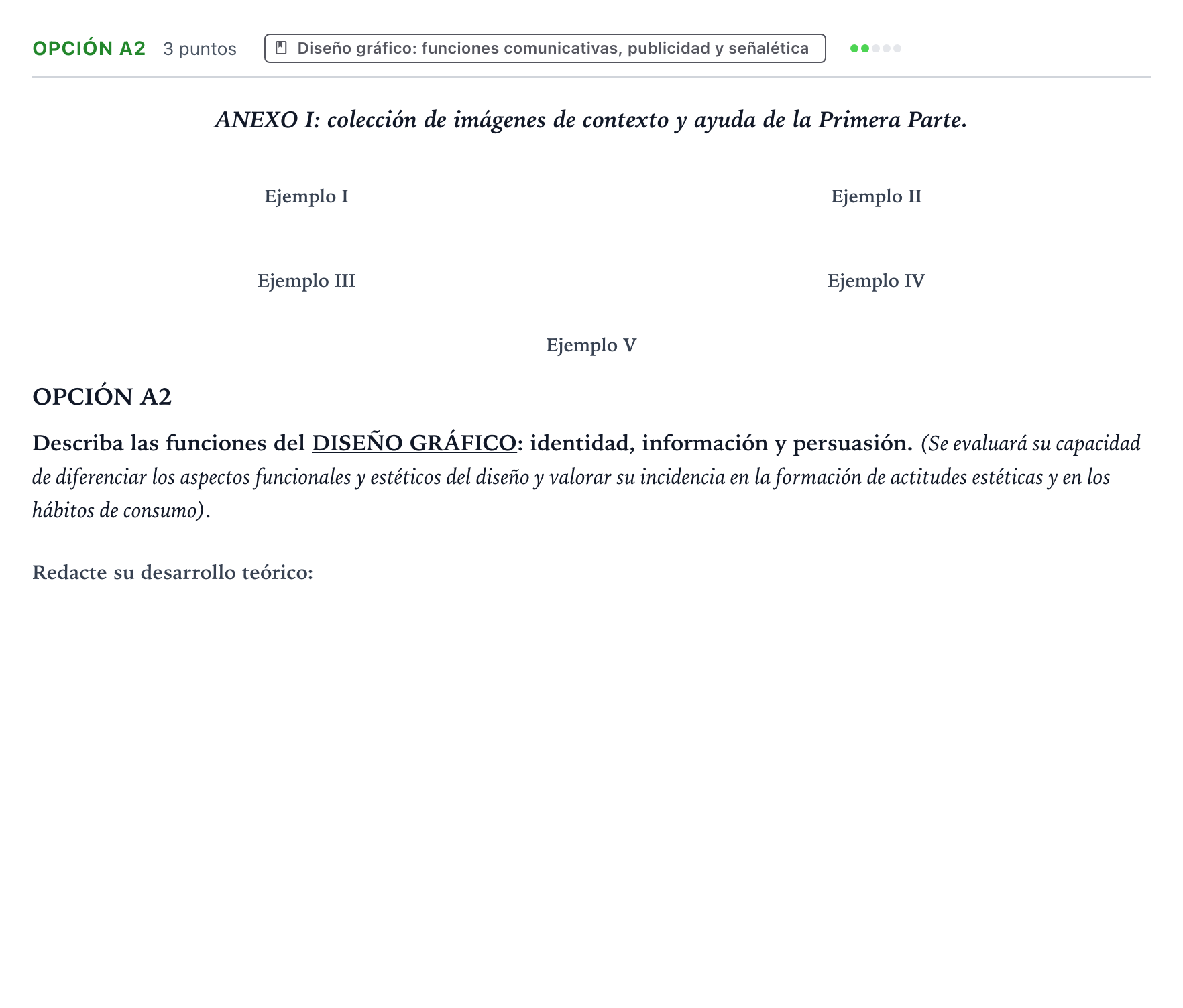 Enunciado: Opción A2 · Diseño PAU Aragón Ordinaria 2024