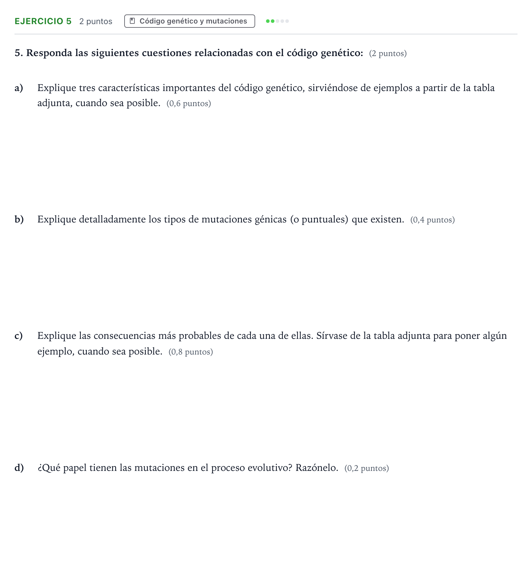 Enunciado: Problema 5 · Biología PAU Aragón Ordinaria 2024