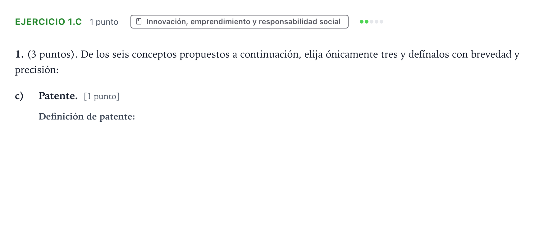Enunciado: Ejercicio 1.c · Empresa y Diseño de Modelos de Negocio PAU Aragón Ordinaria 2024
