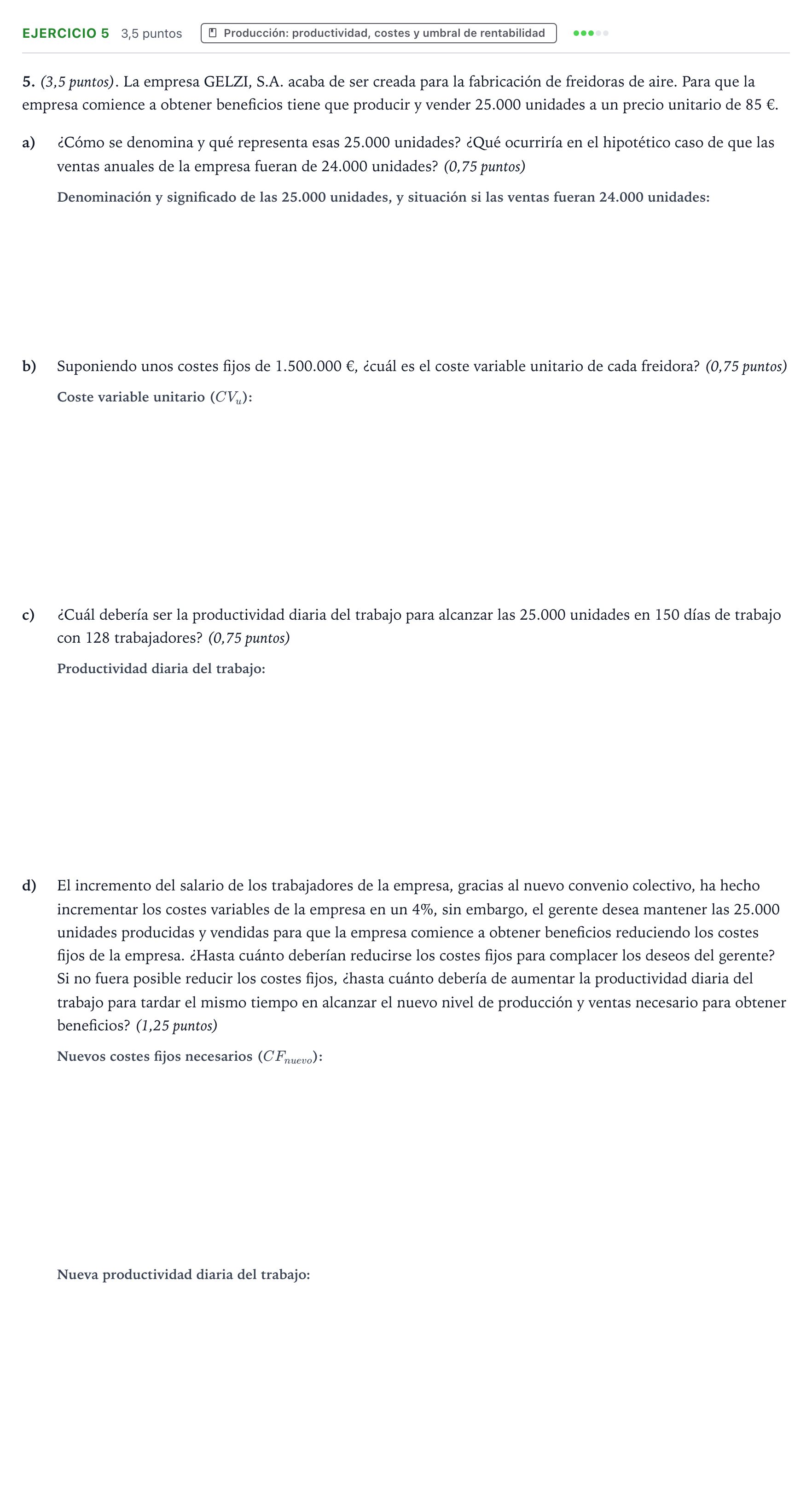 Enunciado: Problema 5 · Empresa y Diseño de Modelos de Negocio PAU Aragón Ordinaria 2024