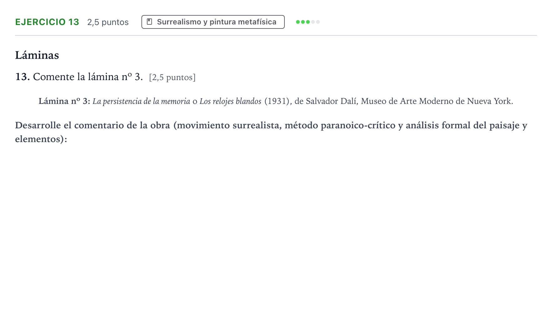 Enunciado: Problema 13 · Fundamentos Artísticos PAU Aragón Ordinaria (Fundamentos del Arte II) 2024