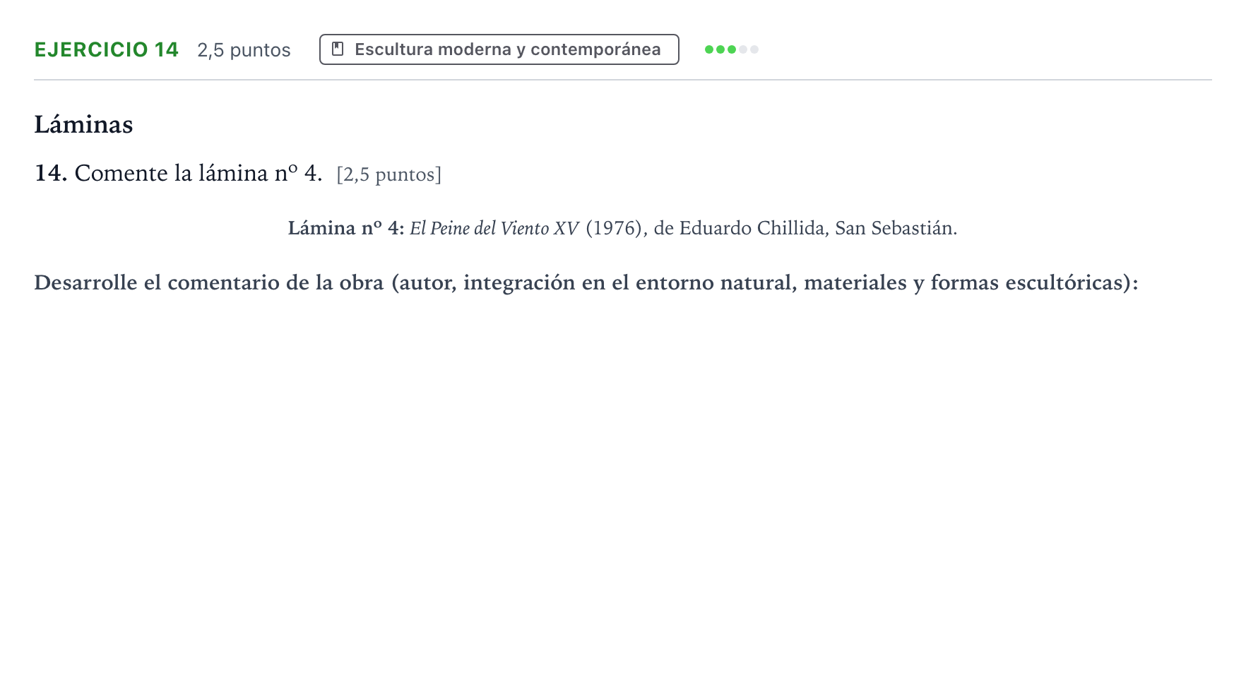 Enunciado: Problema 14 · Fundamentos Artísticos PAU Aragón Ordinaria (Fundamentos del Arte II) 2024