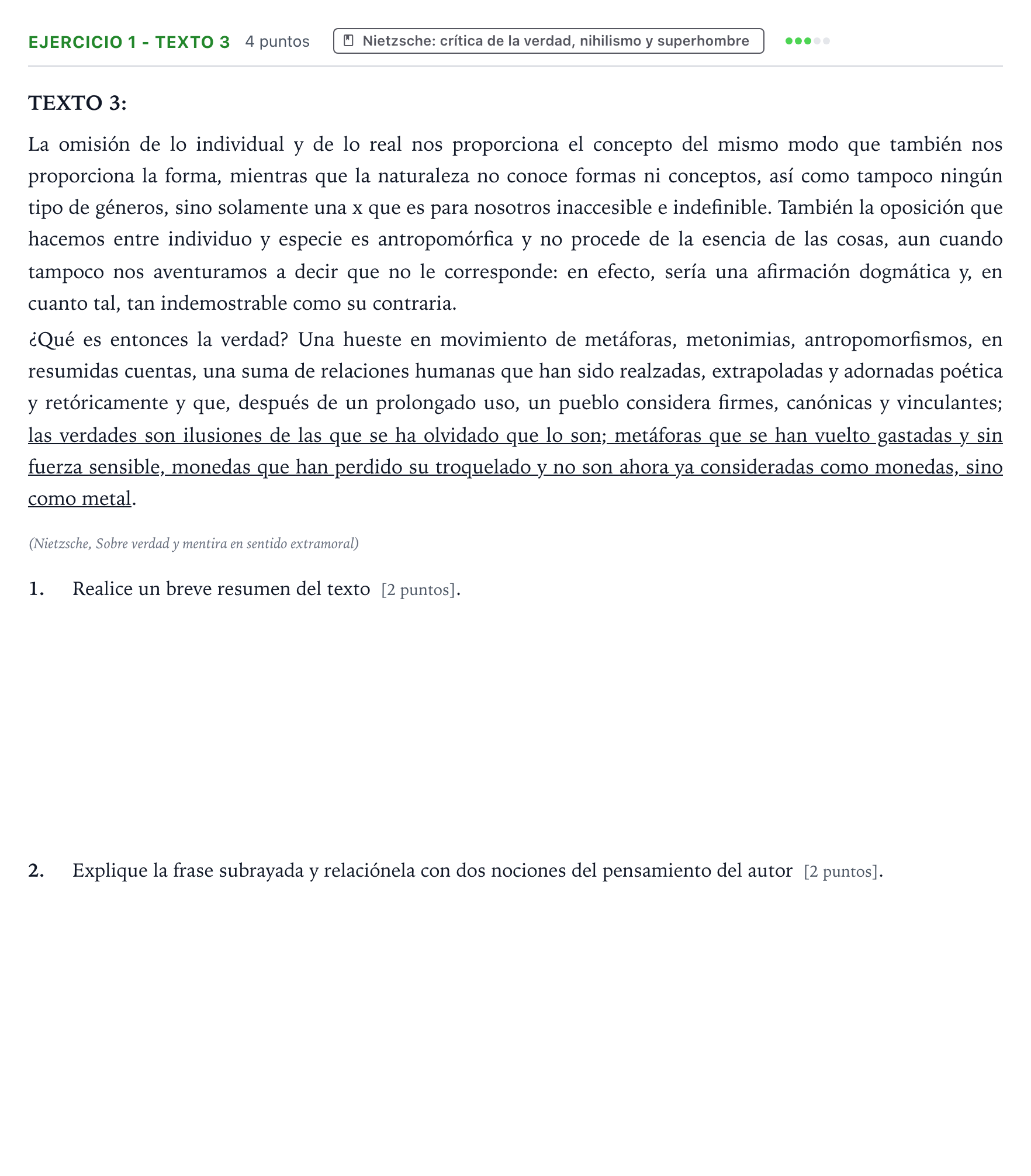 Enunciado: Ejercicio 1 - Texto 3 · Historia de la Filosofía PAU Aragón Extraordinaria 2024
