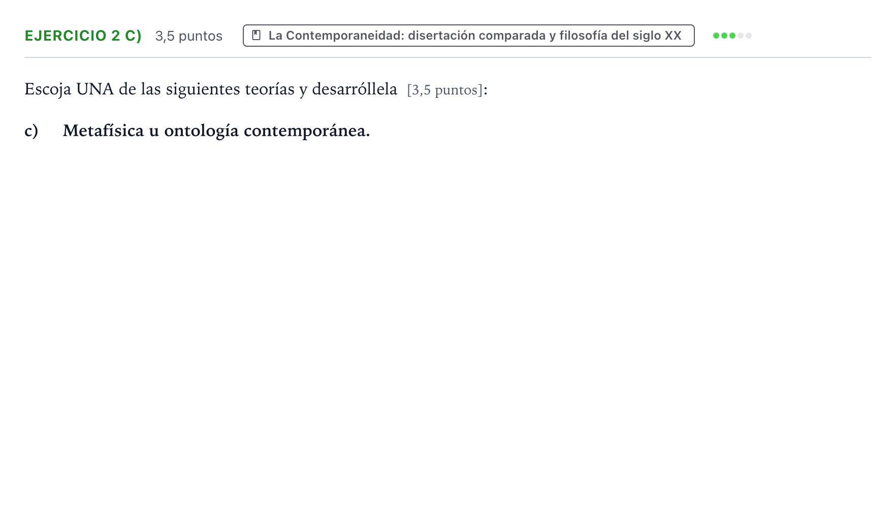 Enunciado: Ejercicio 2 c) · Historia de la Filosofía PAU Aragón Extraordinaria 2024
