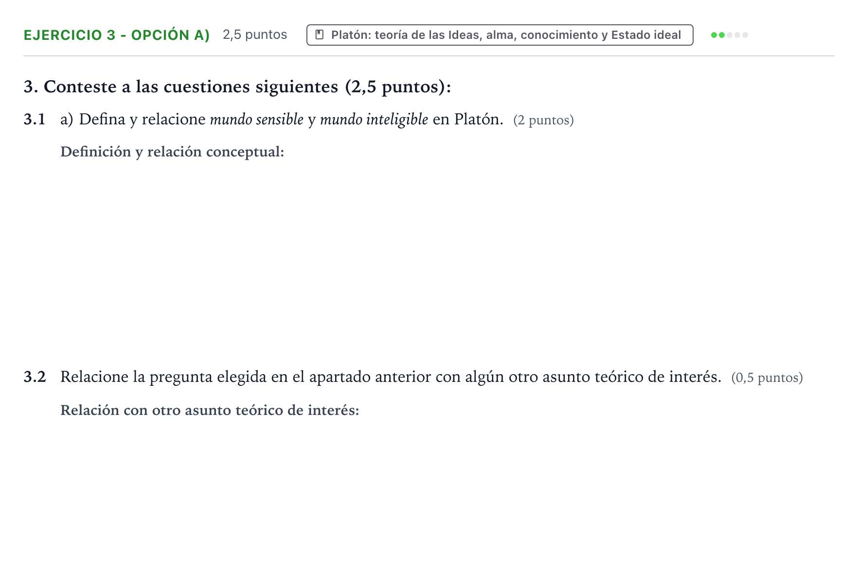 Enunciado: Ejercicio 3 - Opción a) · Historia de la Filosofía PAU Aragón Extraordinaria 2024