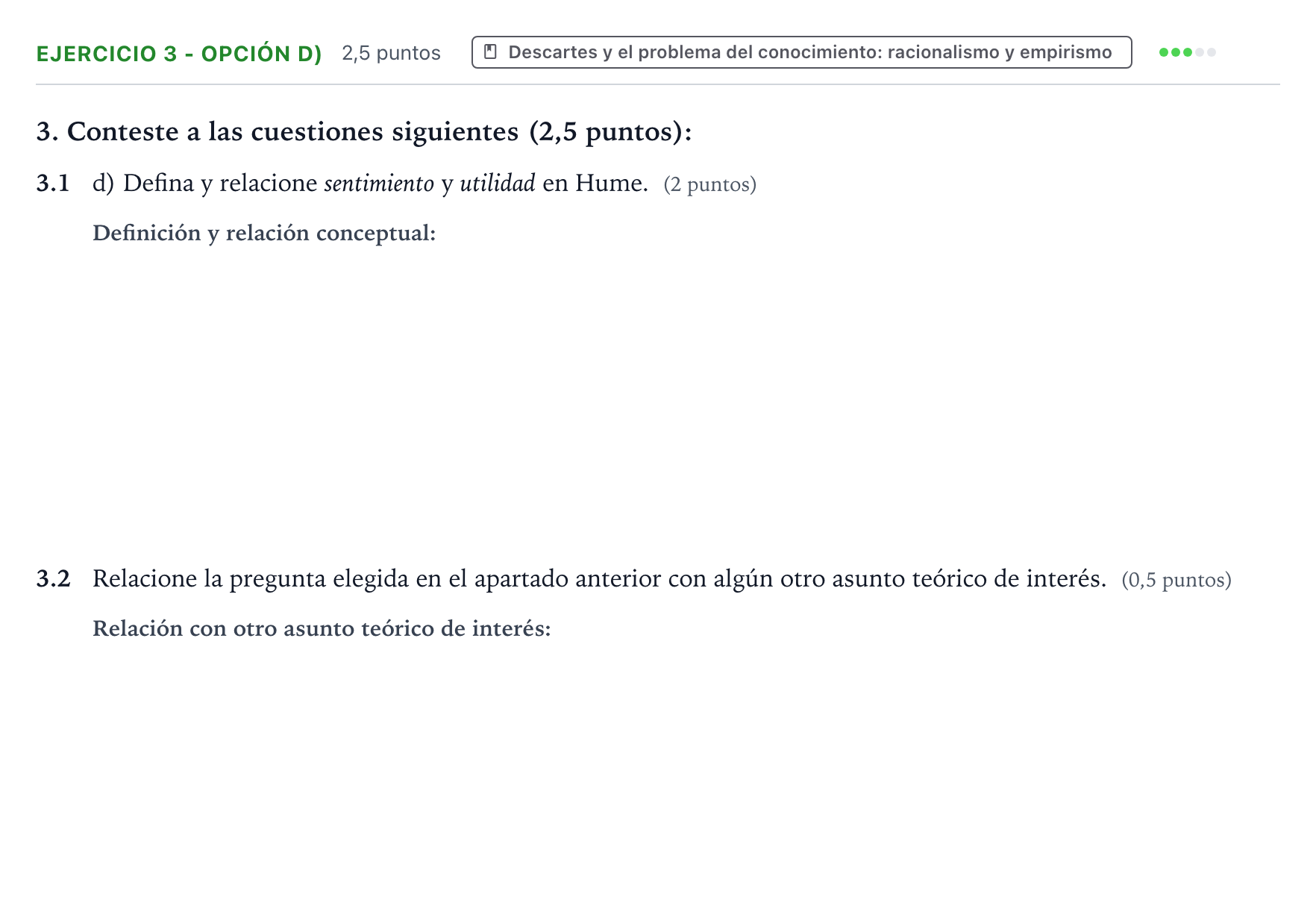 Enunciado: Ejercicio 3 - Opción d) · Historia de la Filosofía PAU Aragón Extraordinaria 2024