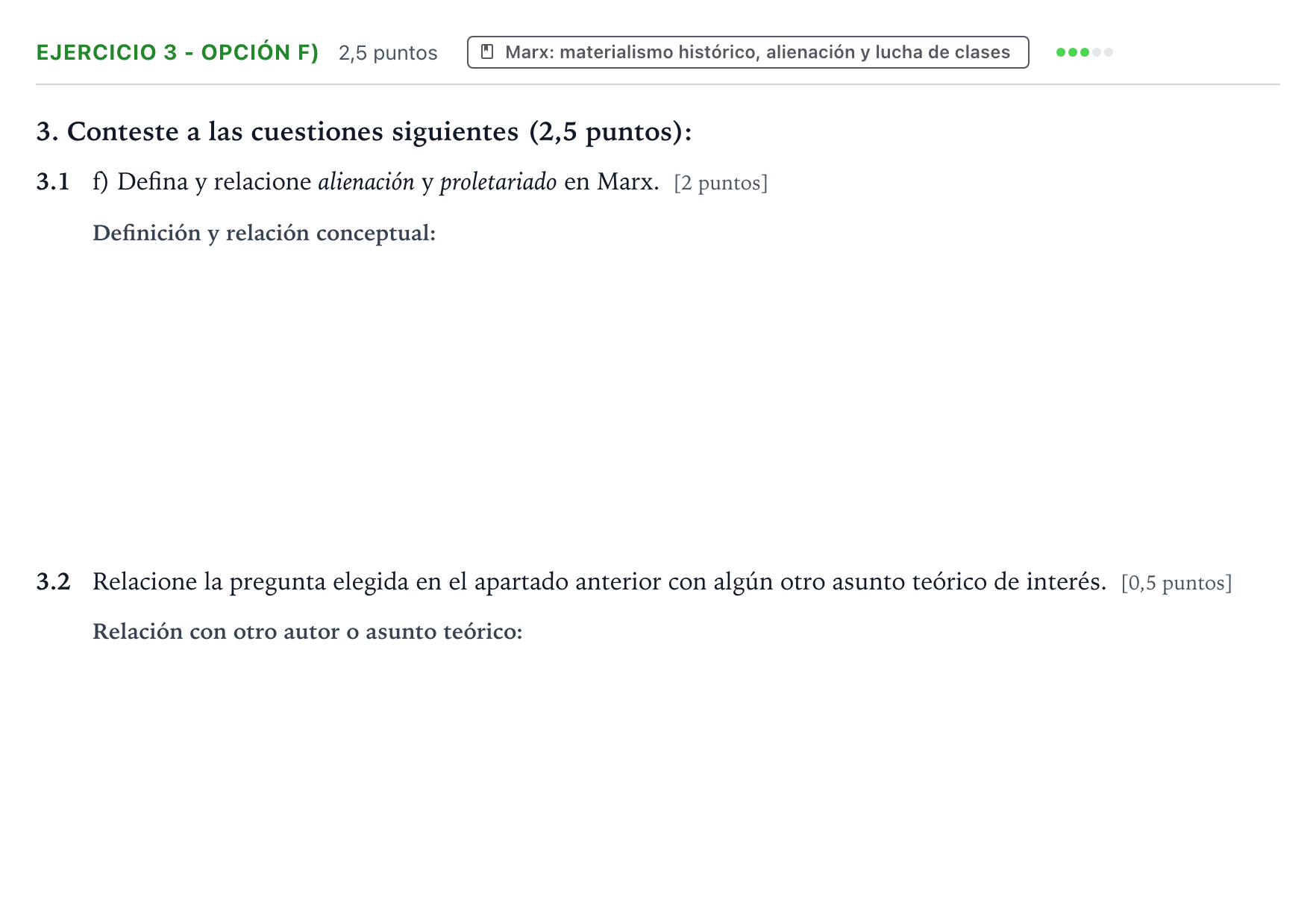 Enunciado: Ejercicio 3 - Opción f) · Historia de la Filosofía PAU Aragón Extraordinaria 2024