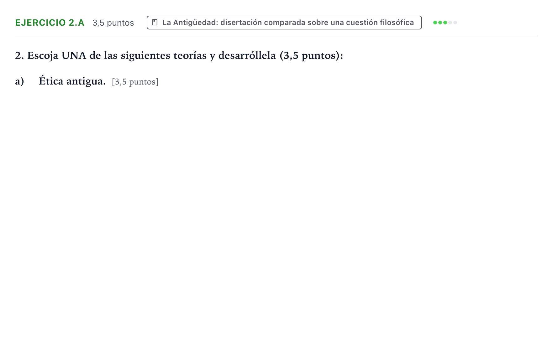 Enunciado: Ejercicio 2.a · Historia de la Filosofía PAU Aragón Ordinaria 2024