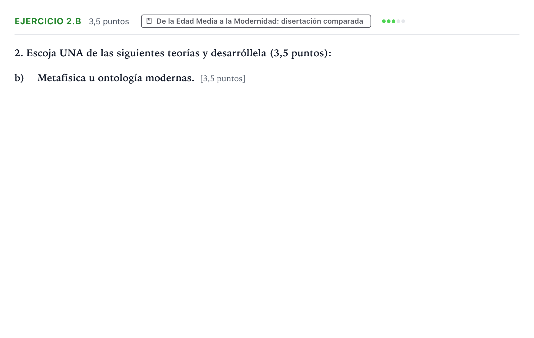 Enunciado: Ejercicio 2.b · Historia de la Filosofía PAU Aragón Ordinaria 2024