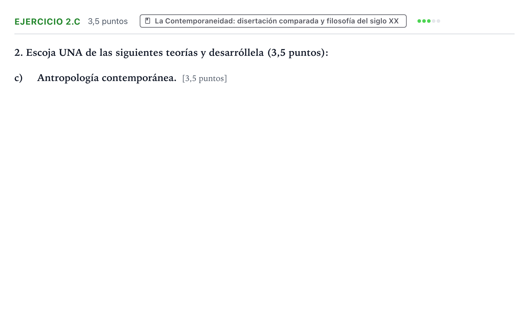 Enunciado: Ejercicio 2.c · Historia de la Filosofía PAU Aragón Ordinaria 2024