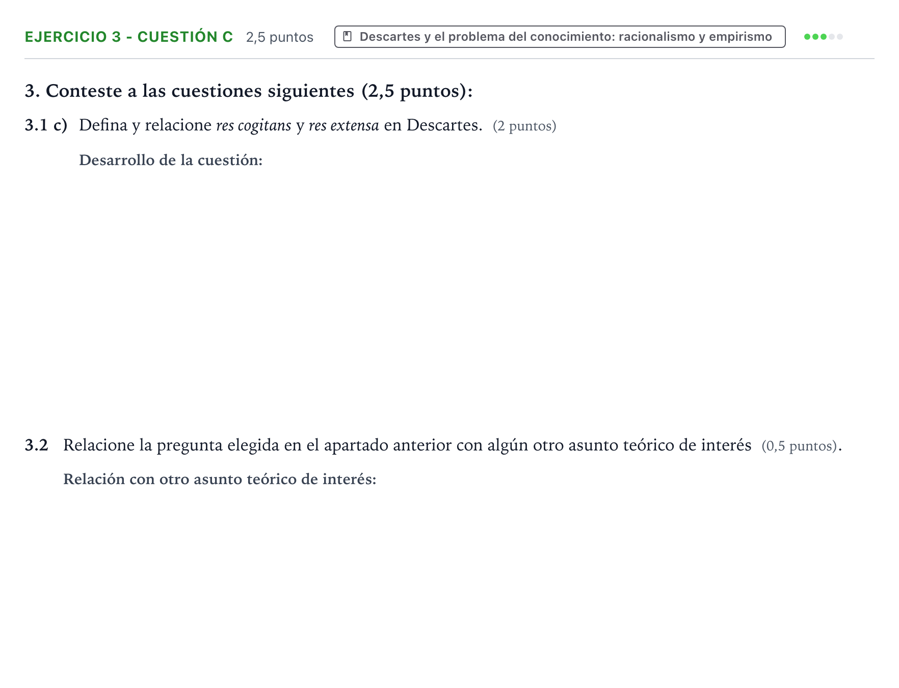 Enunciado: Ejercicio 3 - Cuestión c · Historia de la Filosofía PAU Aragón Ordinaria 2024